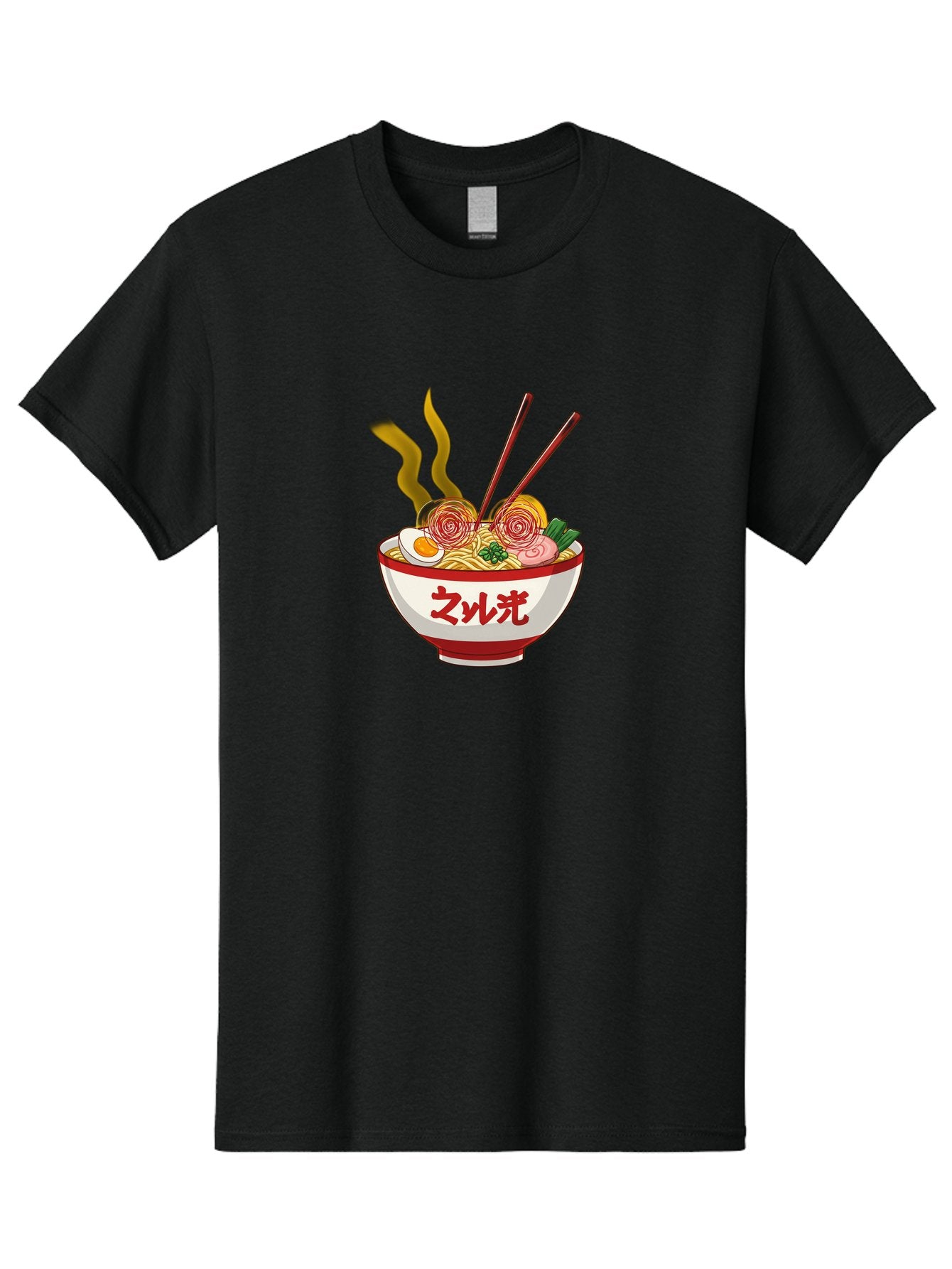Null-Guang-Ramen Men'S Graphic Tee, 100% Cotton, Comfortable Casual Summer Wear, Machine Washable, Steaming Hot Ramen, Japanese Noodle Soup, Savory Broth, Boiled Egg, Sliced Pork, Green Onions, Chopsticks, Naruto Swirls, Delicious Meal, Bab048 10