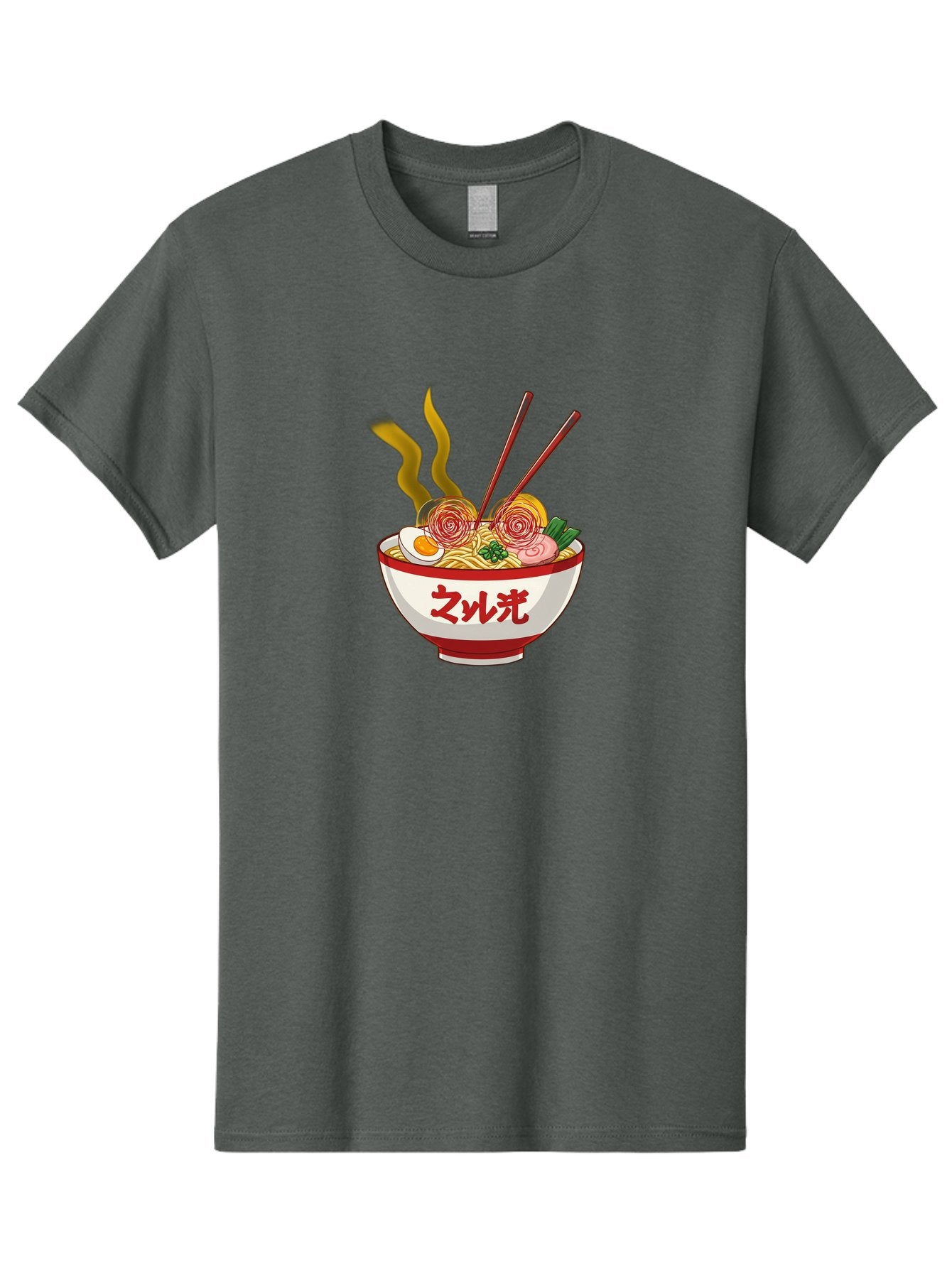 Null-Guang-Ramen Men'S Graphic Tee, 100% Cotton, Comfortable Casual Summer Wear, Machine Washable, Steaming Hot Ramen, Japanese Noodle Soup, Savory Broth, Boiled Egg, Sliced Pork, Green Onions, Chopsticks, Naruto Swirls, Delicious Meal, Bab048 9