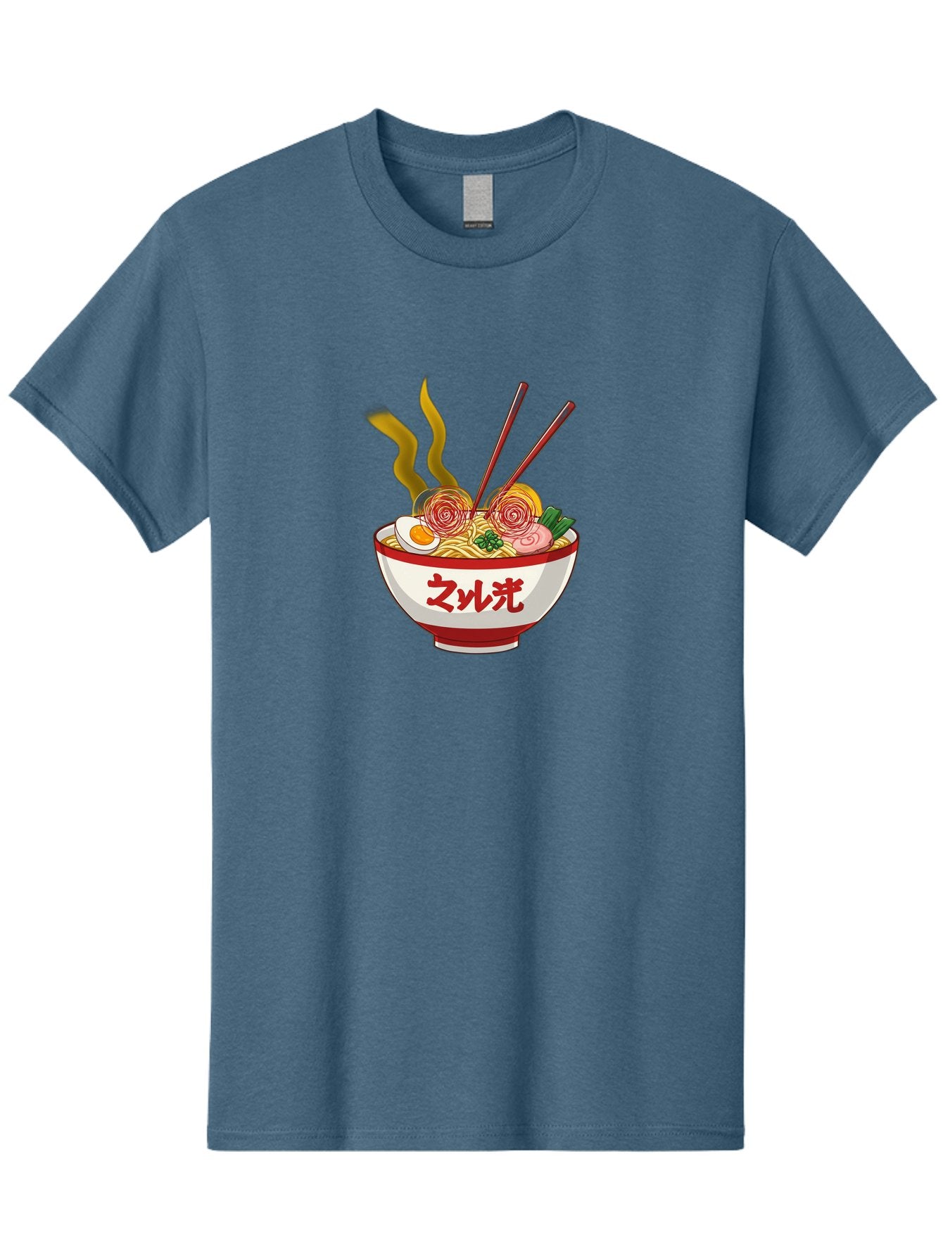 Null-Guang-Ramen Men'S Graphic Tee, 100% Cotton, Comfortable Casual Summer Wear, Machine Washable, Steaming Hot Ramen, Japanese Noodle Soup, Savory Broth, Boiled Egg, Sliced Pork, Green Onions, Chopsticks, Naruto Swirls, Delicious Meal, Bab048 13