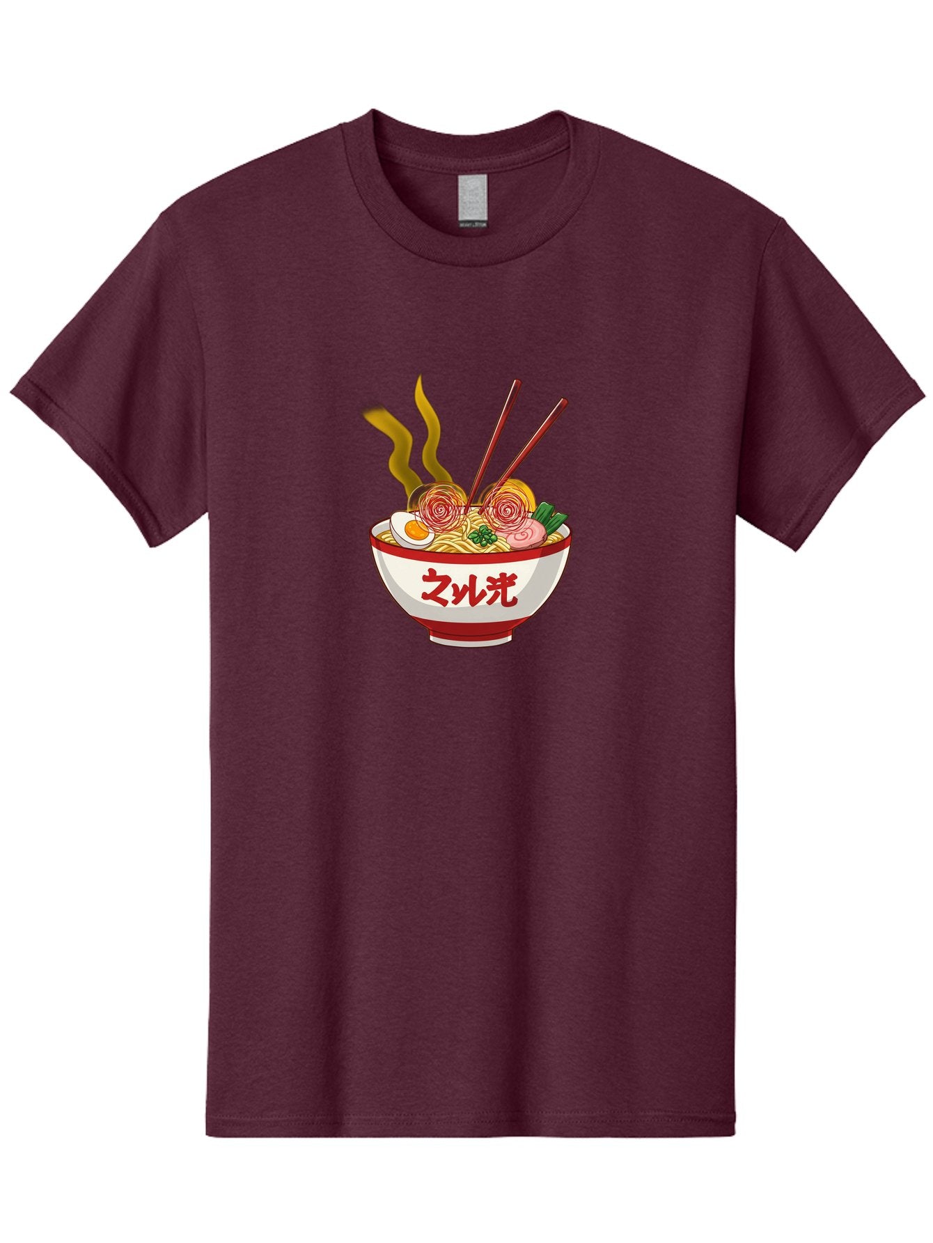 Null-Guang-Ramen Men'S Graphic Tee, 100% Cotton, Comfortable Casual Summer Wear, Machine Washable, Steaming Hot Ramen, Japanese Noodle Soup, Savory Broth, Boiled Egg, Sliced Pork, Green Onions, Chopsticks, Naruto Swirls, Delicious Meal, Bab048 7