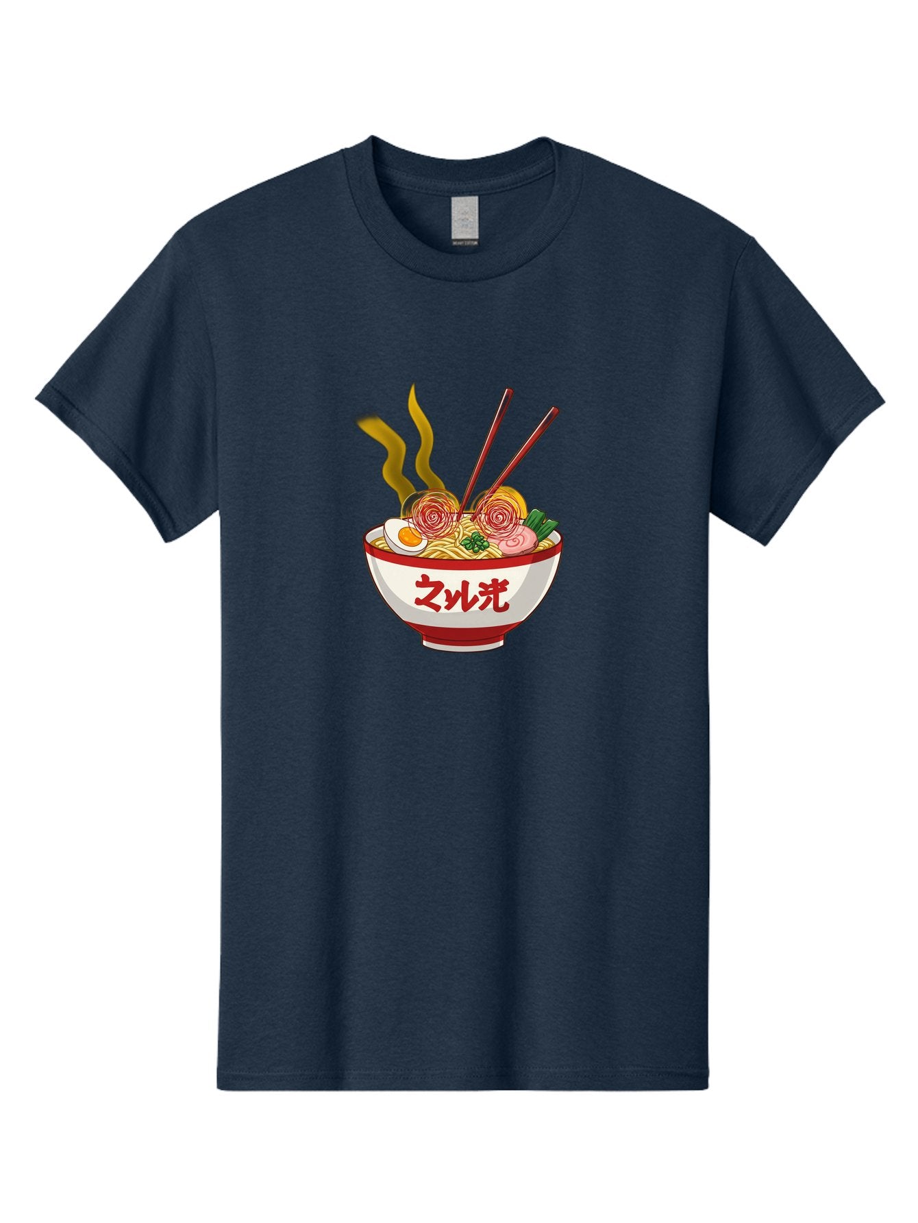 Null-Guang-Ramen Men'S Graphic Tee, 100% Cotton, Comfortable Casual Summer Wear, Machine Washable, Steaming Hot Ramen, Japanese Noodle Soup, Savory Broth, Boiled Egg, Sliced Pork, Green Onions, Chopsticks, Naruto Swirls, Delicious Meal, Bab048 11