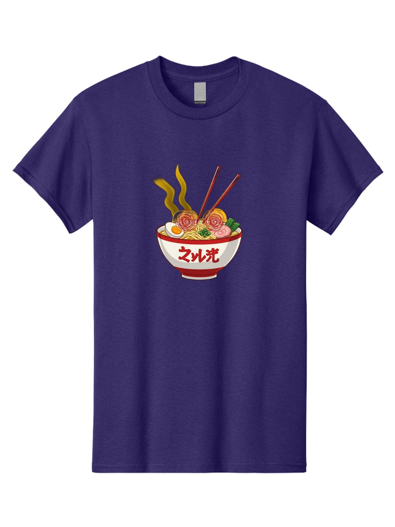 Null-Guang-Ramen Men'S Graphic Tee, 100% Cotton, Comfortable Casual Summer Wear, Machine Washable, Steaming Hot Ramen, Japanese Noodle Soup, Savory Broth, Boiled Egg, Sliced Pork, Green Onions, Chopsticks, Naruto Swirls, Delicious Meal, Bab048 12