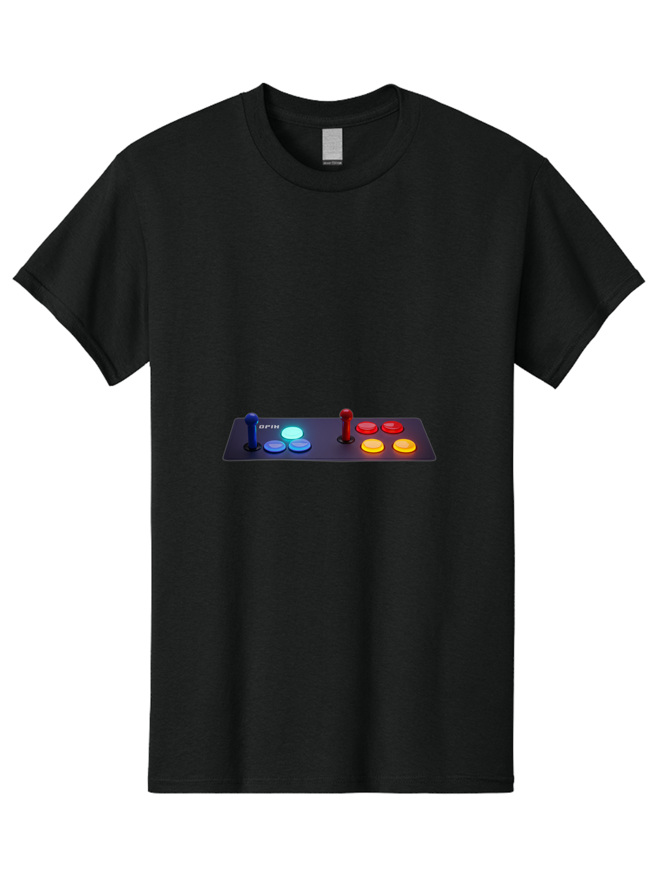 Opix-Joystick Men'S Graphic Tee, 100% Cotton, Comfortable Casual Summer Wear, Machine Washable, Arcade Controller, Gaming Console, Joystick, Colorful Buttons, Retro Gaming, Gamepad, Opix Brand, Gaming Accessories, Controller Layout, Bab054 25