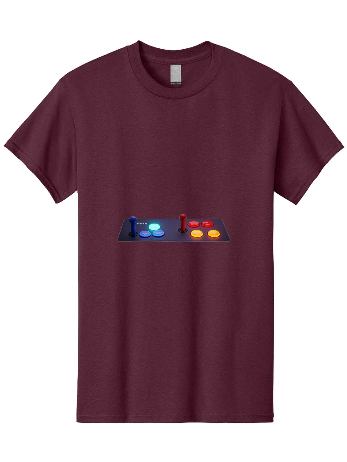 Opix-Joystick Men'S Graphic Tee, 100% Cotton, Comfortable Casual Summer Wear, Machine Washable, Arcade Controller, Gaming Console, Joystick, Colorful Buttons, Retro Gaming, Gamepad, Opix Brand, Gaming Accessories, Controller Layout, Bab054