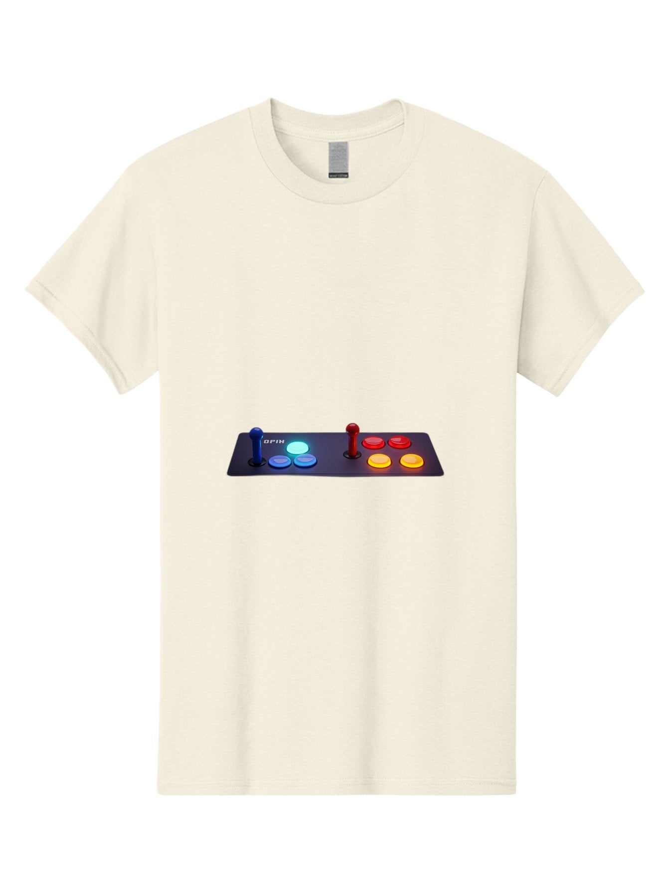 Opix-Joystick Men'S Graphic Tee, 100% Cotton, Comfortable Casual Summer Wear, Machine Washable, Arcade Controller, Gaming Console, Joystick, Colorful Buttons, Retro Gaming, Gamepad, Opix Brand, Gaming Accessories, Controller Layout, Bab054 3
