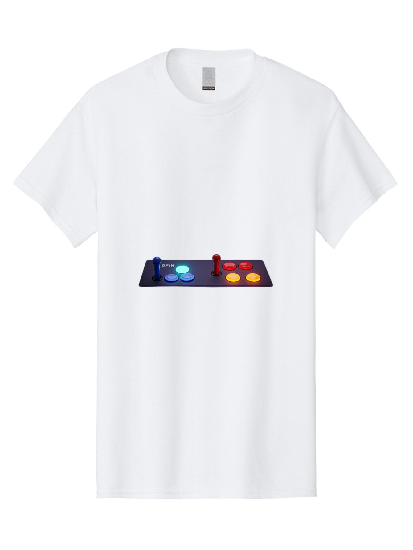 Opix-Joystick Men'S Graphic Tee, 100% Cotton, Comfortable Casual Summer Wear, Machine Washable, Arcade Controller, Gaming Console, Joystick, Colorful Buttons, Retro Gaming, Gamepad, Opix Brand, Gaming Accessories, Controller Layout, Bab054 4