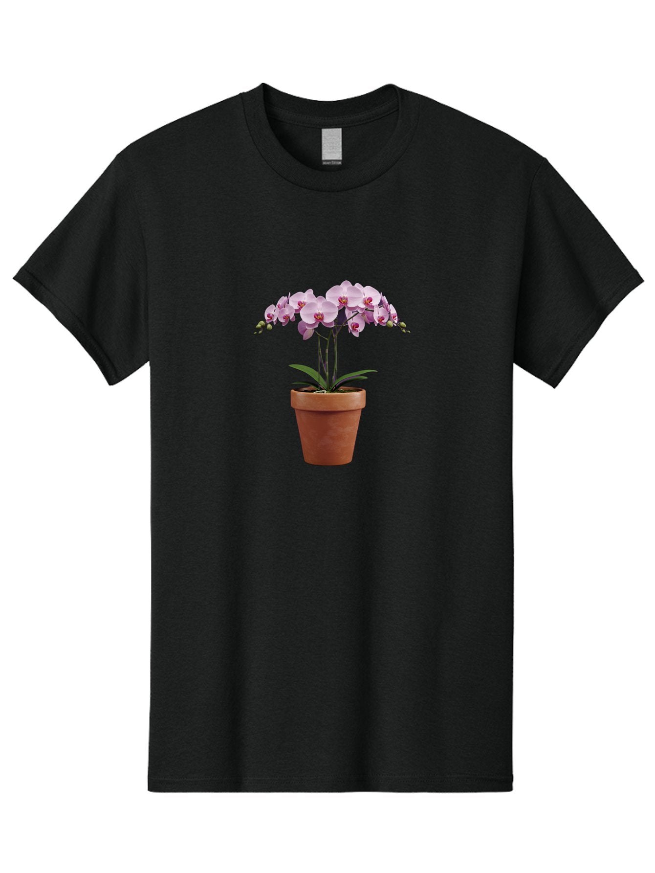 Orchid-In-Pot Men'S Graphic Tee, 100% Cotton, Comfortable Casual Summer Wear, Machine Washable, Orchid Flowers, Pink Blooms, Terracotta Pot, Indoor Plants, Floral Arrangement, Elegant Decor, Tropical Plants, Gardening Inspiration, Home Decor Bab056 7