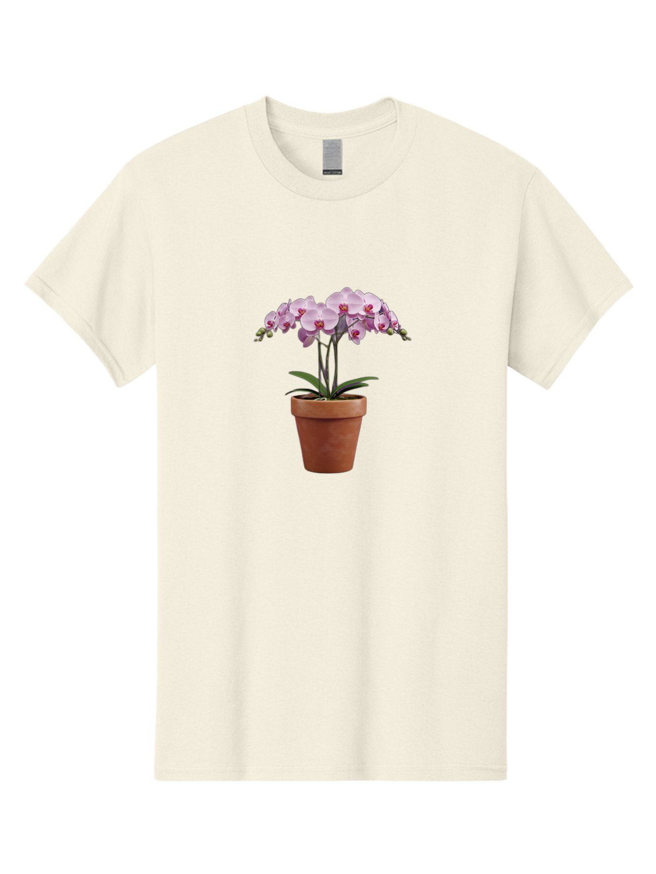 Orchid-In-Pot Men'S Graphic Tee, 100% Cotton, Comfortable Casual Summer Wear, Machine Washable, Orchid Flowers, Pink Blooms, Terracotta Pot, Indoor Plants, Floral Arrangement, Elegant Decor, Tropical Plants, Gardening Inspiration, Home Decor Bab056 12