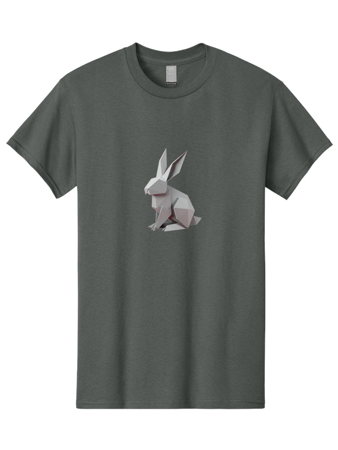 Origami-Rabbit Men'S Graphic Tee, 100% Cotton, Comfortable Casual Summer Wear, Machine Washable, Origami Rabbit, Geometric Art, Paper Folding, 3D Model, Minimalist Design, Rabbit Sculpture, Modern Art, Creative Craft Bab057 15