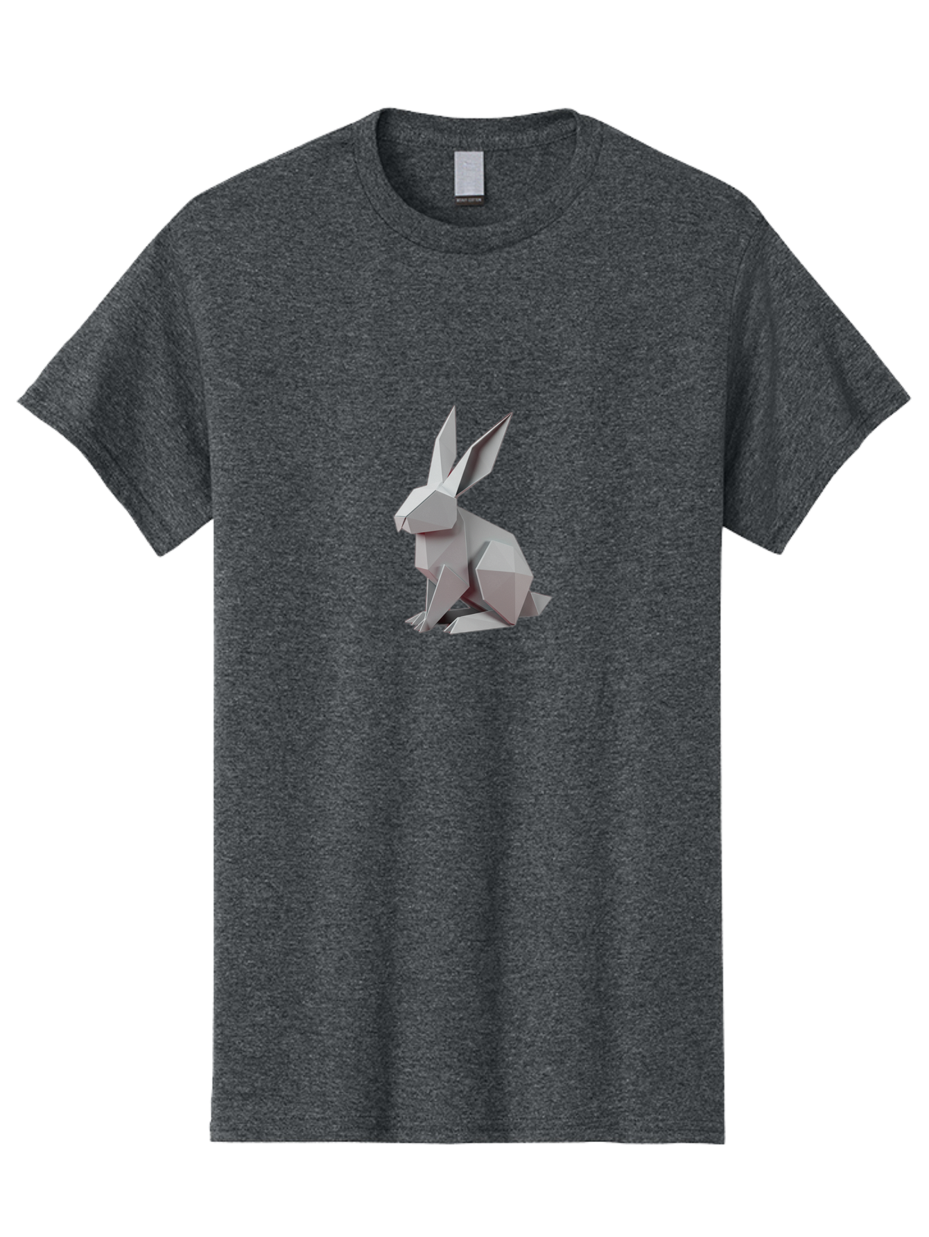 Origami-Rabbit Men'S Graphic Tee, 100% Cotton, Comfortable Casual Summer Wear, Machine Washable, Origami Rabbit, Geometric Art, Paper Folding, 3D Model, Minimalist Design, Rabbit Sculpture, Modern Art, Creative Craft Bab057 29