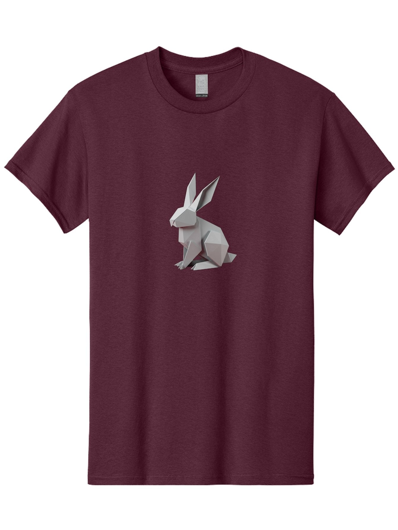 Origami-Rabbit Men'S Graphic Tee, 100% Cotton, Comfortable Casual Summer Wear, Machine Washable, Origami Rabbit, Geometric Art, Paper Folding, 3D Model, Minimalist Design, Rabbit Sculpture, Modern Art, Creative Craft Bab057 7