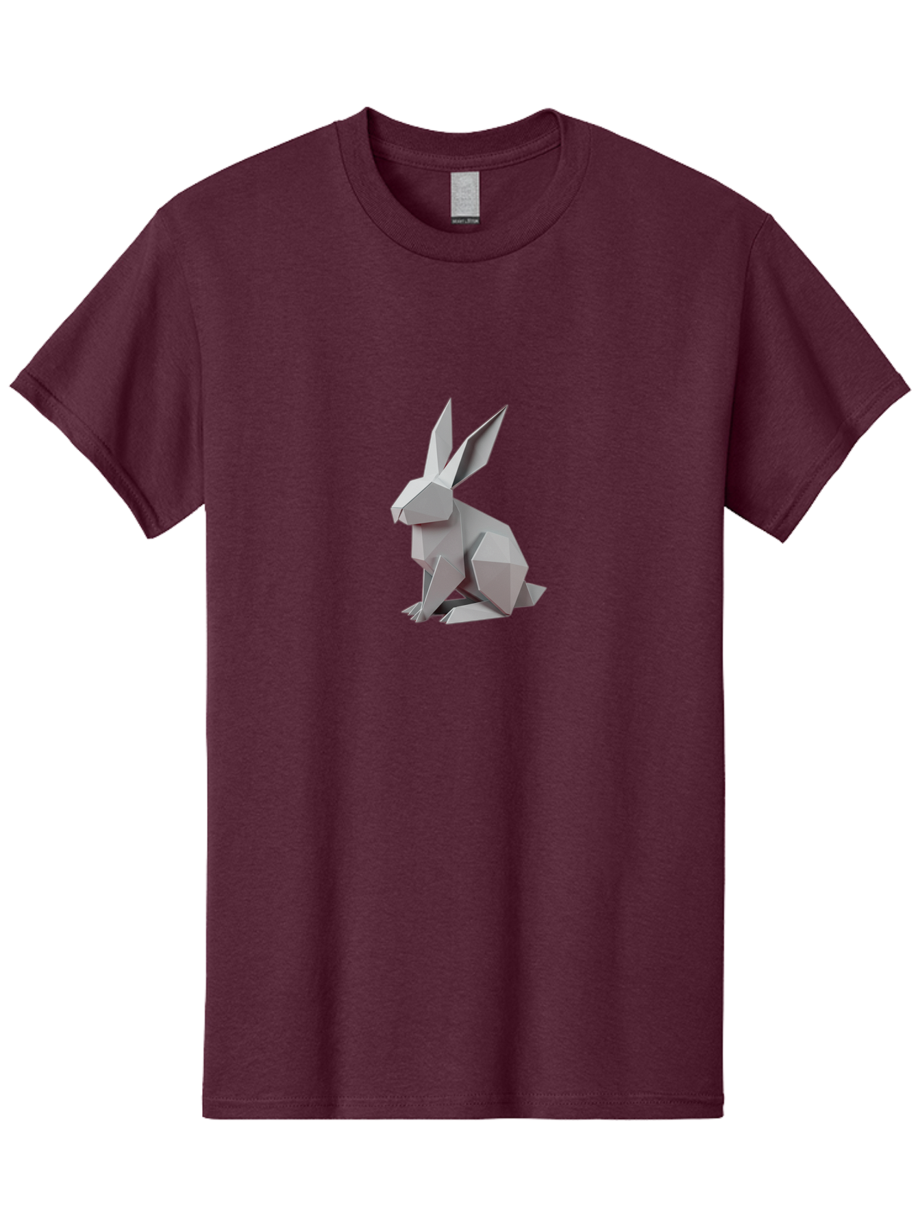 Origami-Rabbit Men'S Graphic Tee, 100% Cotton, Comfortable Casual Summer Wear, Machine Washable, Origami Rabbit, Geometric Art, Paper Folding, 3D Model, Minimalist Design, Rabbit Sculpture, Modern Art, Creative Craft Bab057 25