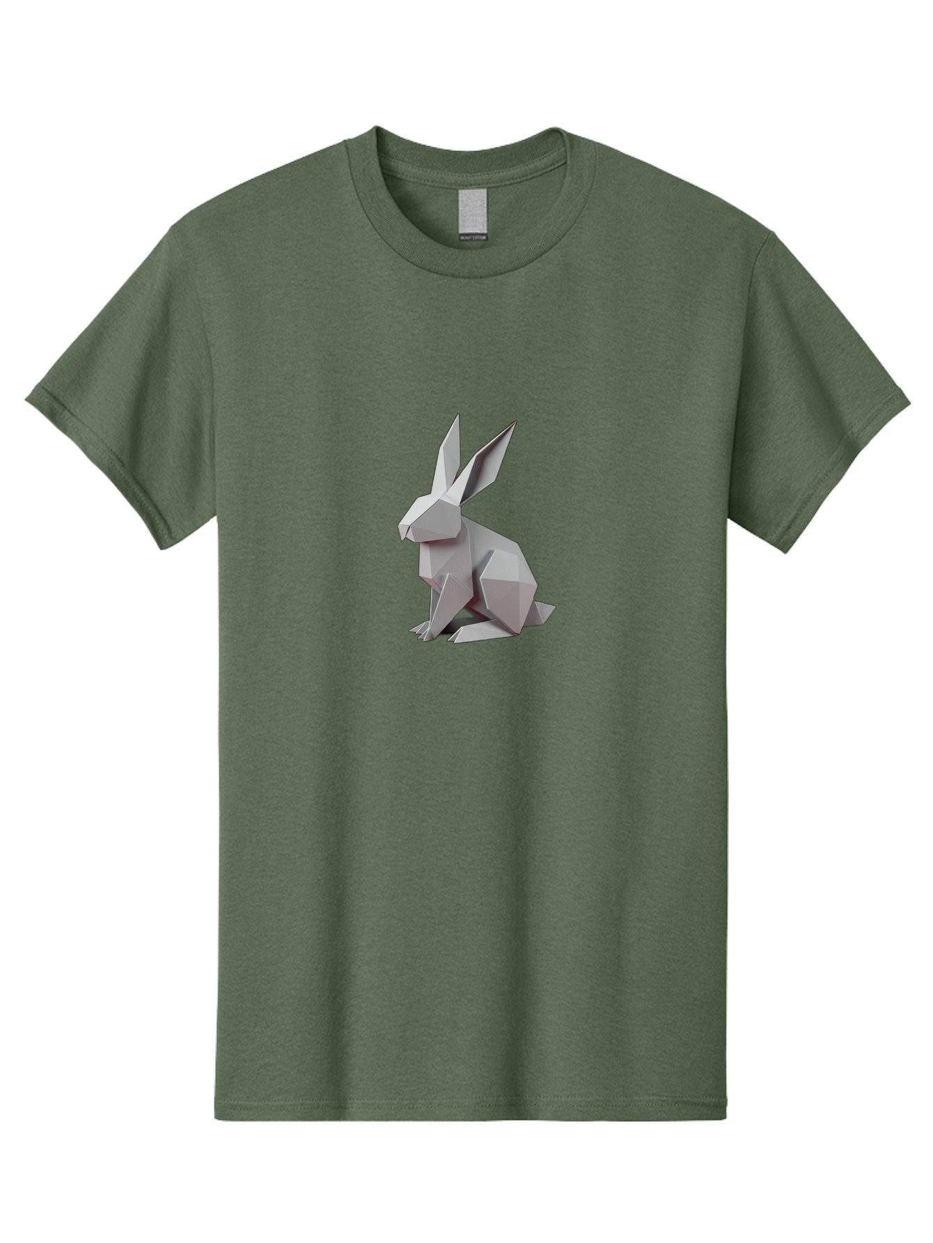 Origami-Rabbit Men'S Graphic Tee, 100% Cotton, Comfortable Casual Summer Wear, Machine Washable, Origami Rabbit, Geometric Art, Paper Folding, 3D Model, Minimalist Design, Rabbit Sculpture, Modern Art, Creative Craft Bab057 10