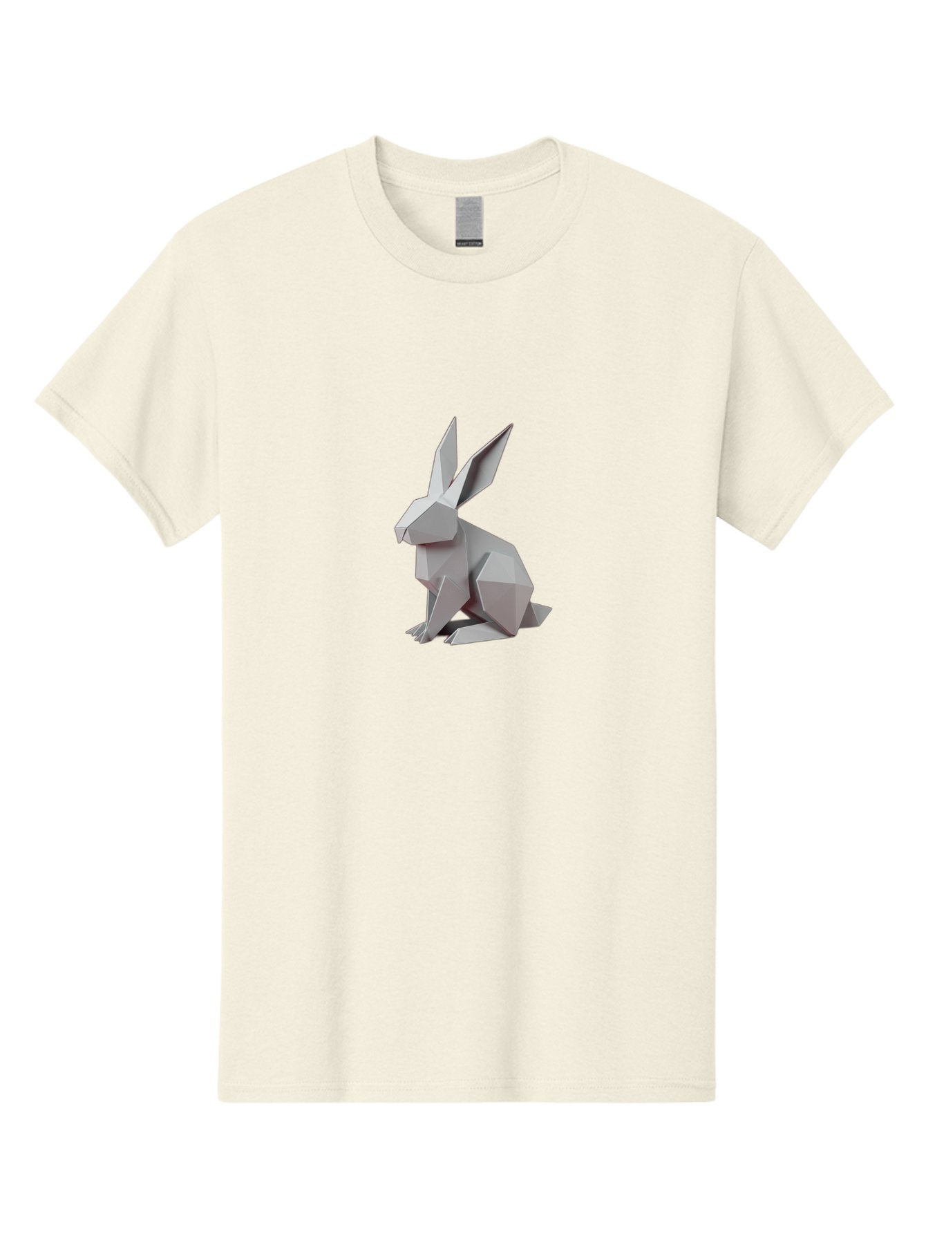 Origami-Rabbit Men'S Graphic Tee, 100% Cotton, Comfortable Casual Summer Wear, Machine Washable, Origami Rabbit, Geometric Art, Paper Folding, 3D Model, Minimalist Design, Rabbit Sculpture, Modern Art, Creative Craft Bab057 11