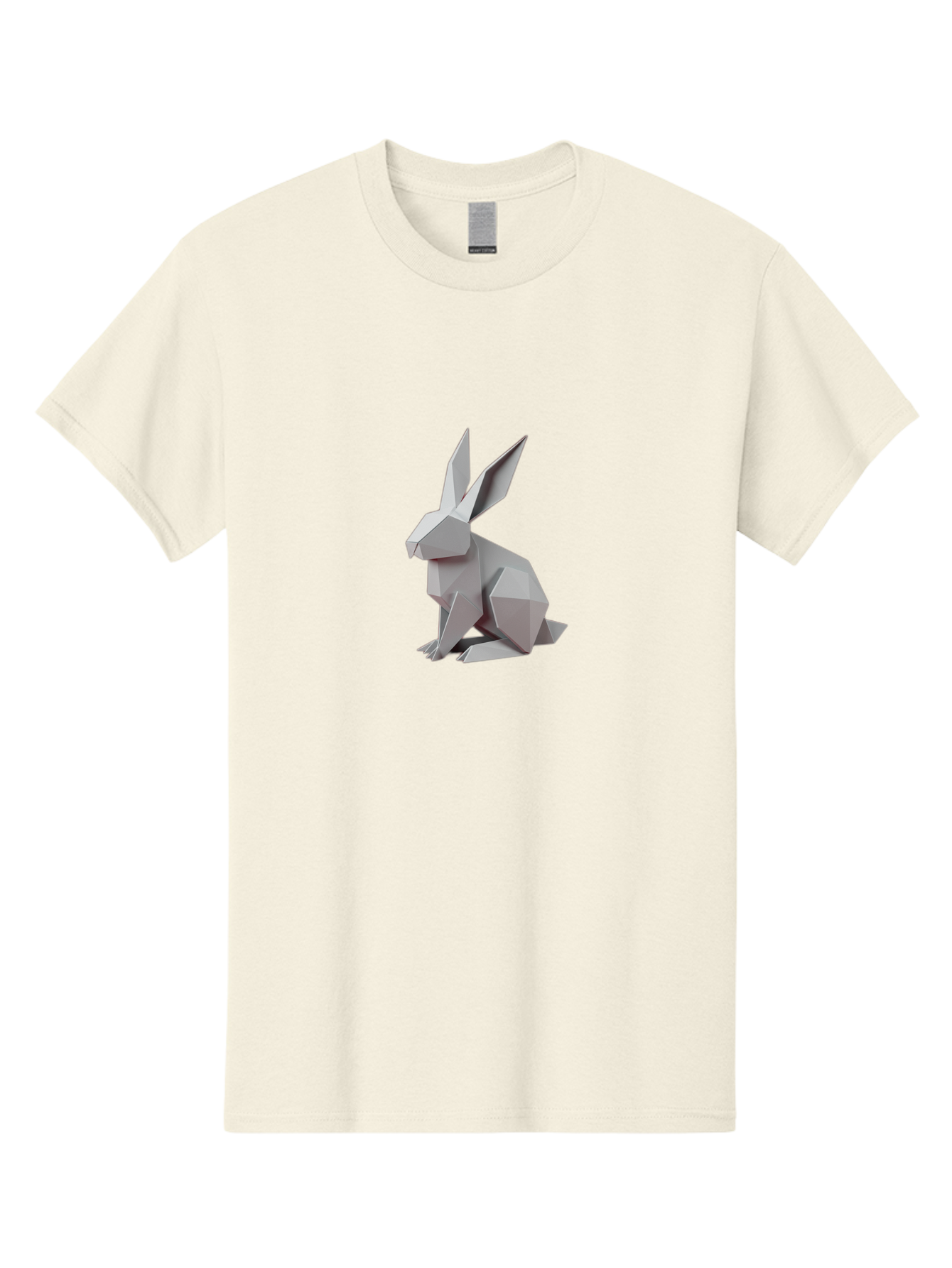 Origami-Rabbit Men'S Graphic Tee, 100% Cotton, Comfortable Casual Summer Wear, Machine Washable, Origami Rabbit, Geometric Art, Paper Folding, 3D Model, Minimalist Design, Rabbit Sculpture, Modern Art, Creative Craft Bab057 7