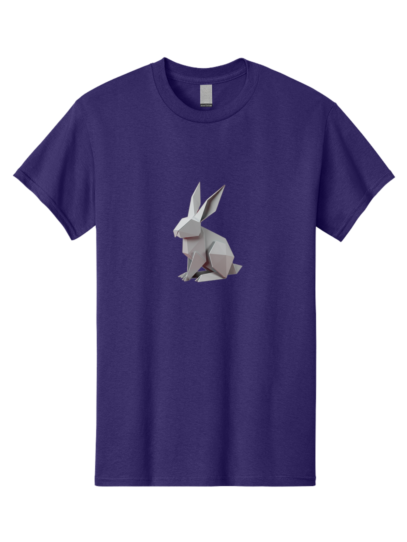 Origami-Rabbit Men'S Graphic Tee, 100% Cotton, Comfortable Casual Summer Wear, Machine Washable, Origami Rabbit, Geometric Art, Paper Folding, 3D Model, Minimalist Design, Rabbit Sculpture, Modern Art, Creative Craft Bab057 5
