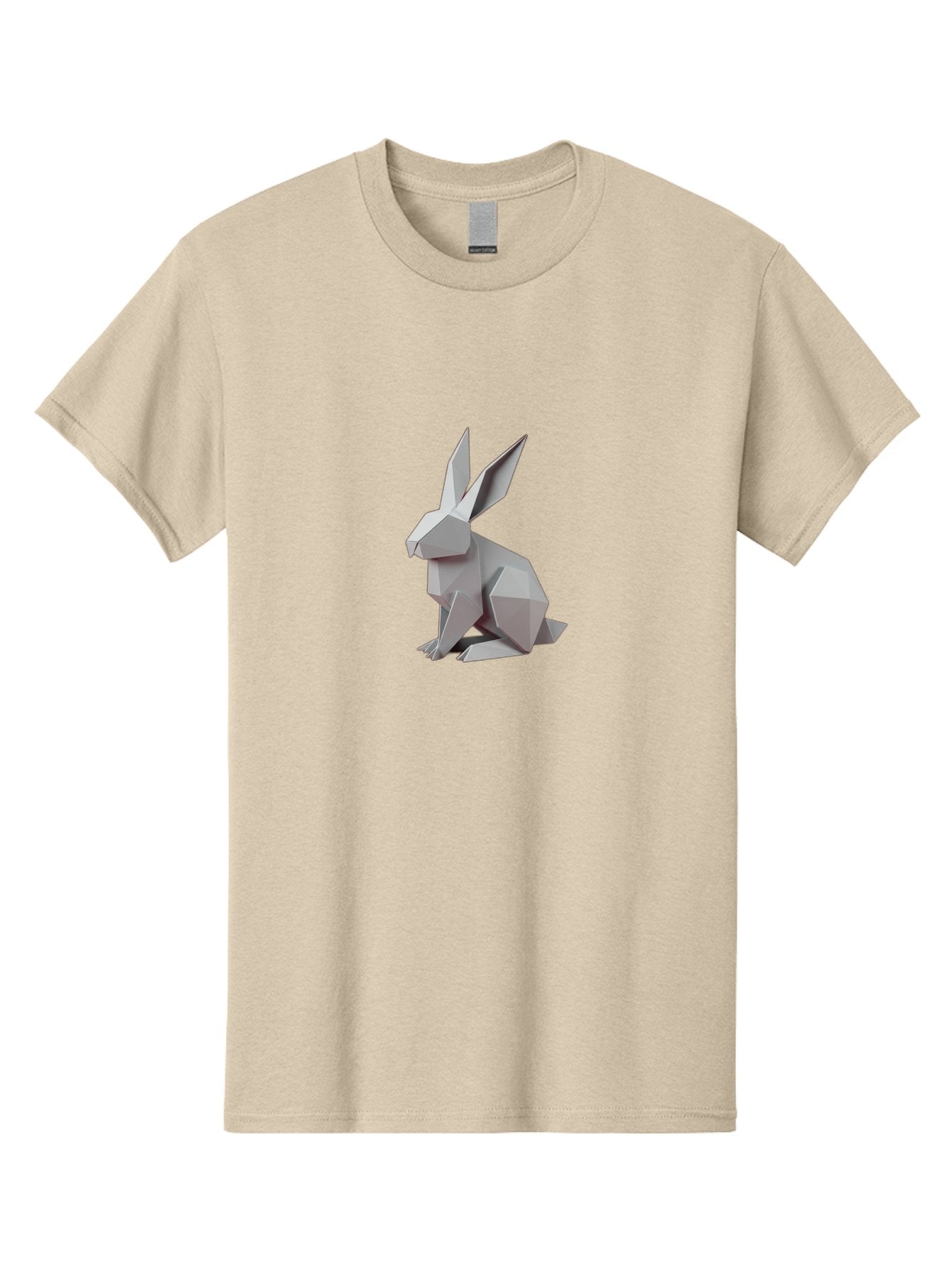 Origami-Rabbit Men'S Graphic Tee, 100% Cotton, Comfortable Casual Summer Wear, Machine Washable, Origami Rabbit, Geometric Art, Paper Folding, 3D Model, Minimalist Design, Rabbit Sculpture, Modern Art, Creative Craft Bab057 9