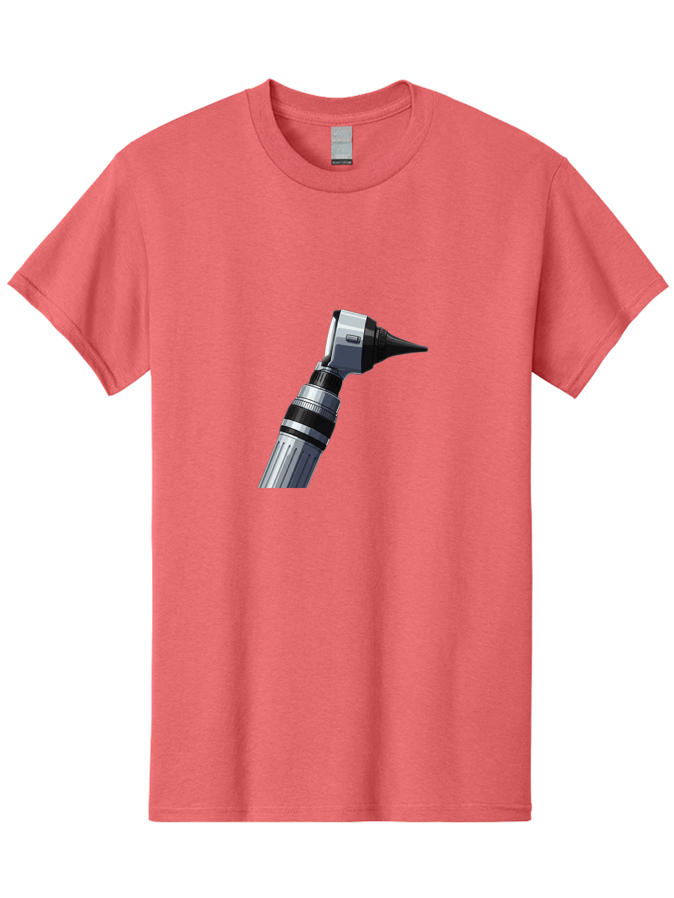 Otoscope Men'S Graphic Tee, 100% Cotton, Comfortable Casual Summer Wear, Machine Washable, Otoscope For Ear Examination, Medical Device, Healthcare Equipment, Doctor'S Tool, Silver And Black Design, Ear Inspection Bab059 29