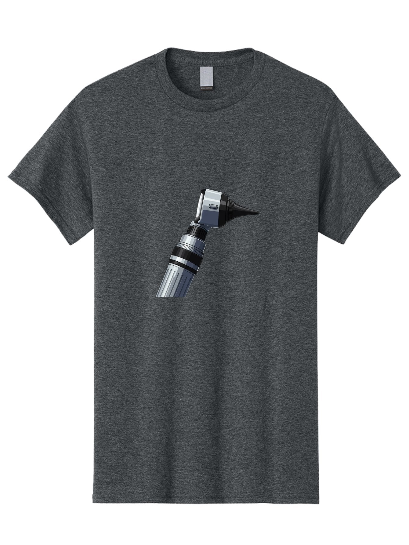 Otoscope Men'S Graphic Tee, 100% Cotton, Comfortable Casual Summer Wear, Machine Washable, Otoscope For Ear Examination, Medical Device, Healthcare Equipment, Doctor'S Tool, Silver And Black Design, Ear Inspection Bab059 5