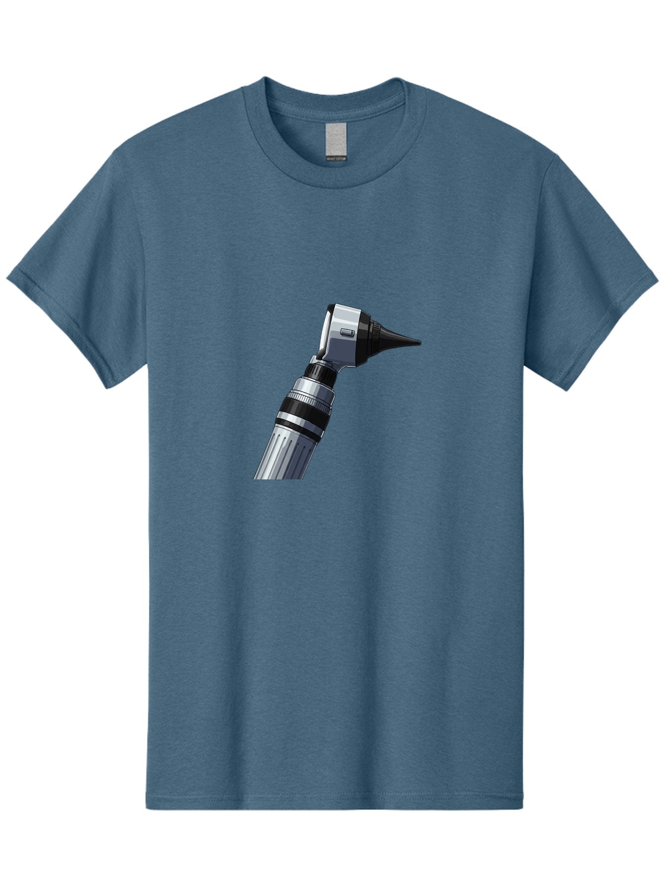 Otoscope Men'S Graphic Tee, 100% Cotton, Comfortable Casual Summer Wear, Machine Washable, Otoscope For Ear Examination, Medical Device, Healthcare Equipment, Doctor'S Tool, Silver And Black Design, Ear Inspection Bab059 6