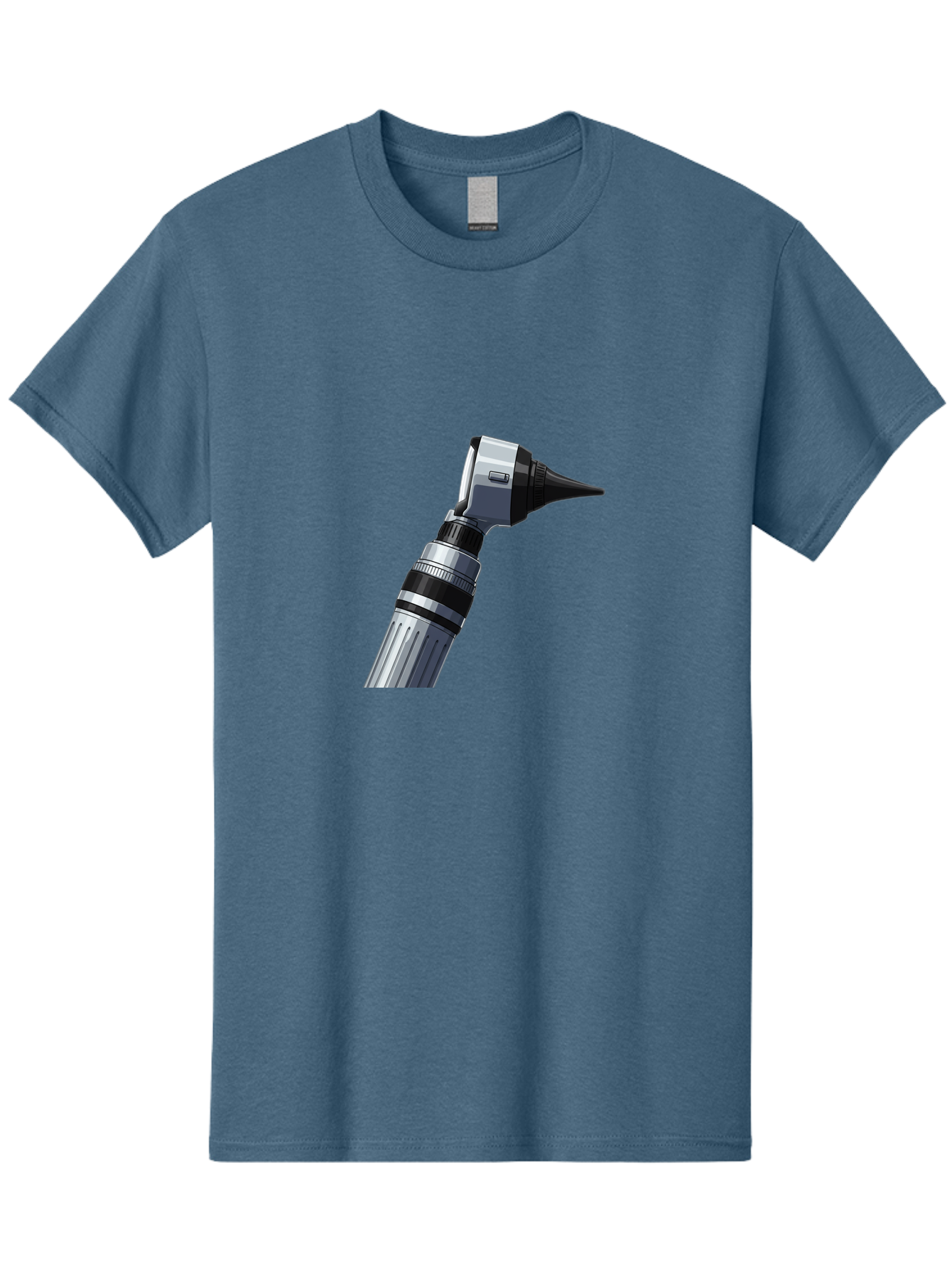 Otoscope Men'S Graphic Tee, 100% Cotton, Comfortable Casual Summer Wear, Machine Washable, Otoscope For Ear Examination, Medical Device, Healthcare Equipment, Doctor'S Tool, Silver And Black Design, Ear Inspection Bab059 13