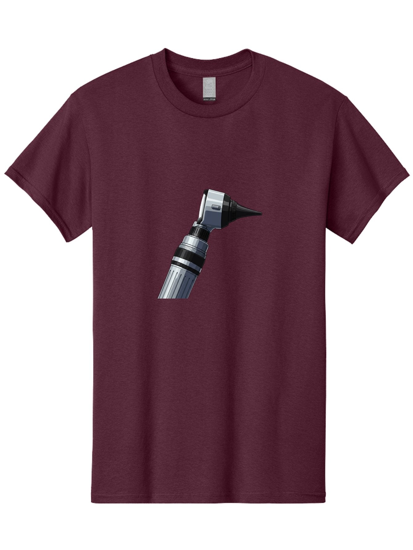 Otoscope Men'S Graphic Tee, 100% Cotton, Comfortable Casual Summer Wear, Machine Washable, Otoscope For Ear Examination, Medical Device, Healthcare Equipment, Doctor'S Tool, Silver And Black Design, Ear Inspection Bab059 12