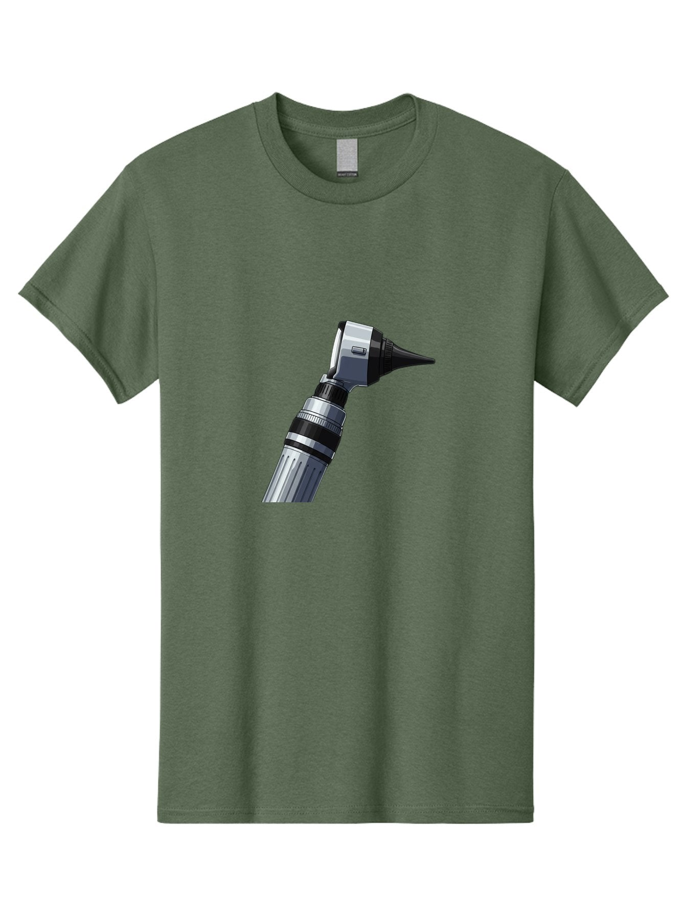 Otoscope Men'S Graphic Tee, 100% Cotton, Comfortable Casual Summer Wear, Machine Washable, Otoscope For Ear Examination, Medical Device, Healthcare Equipment, Doctor'S Tool, Silver And Black Design, Ear Inspection Bab059 14
