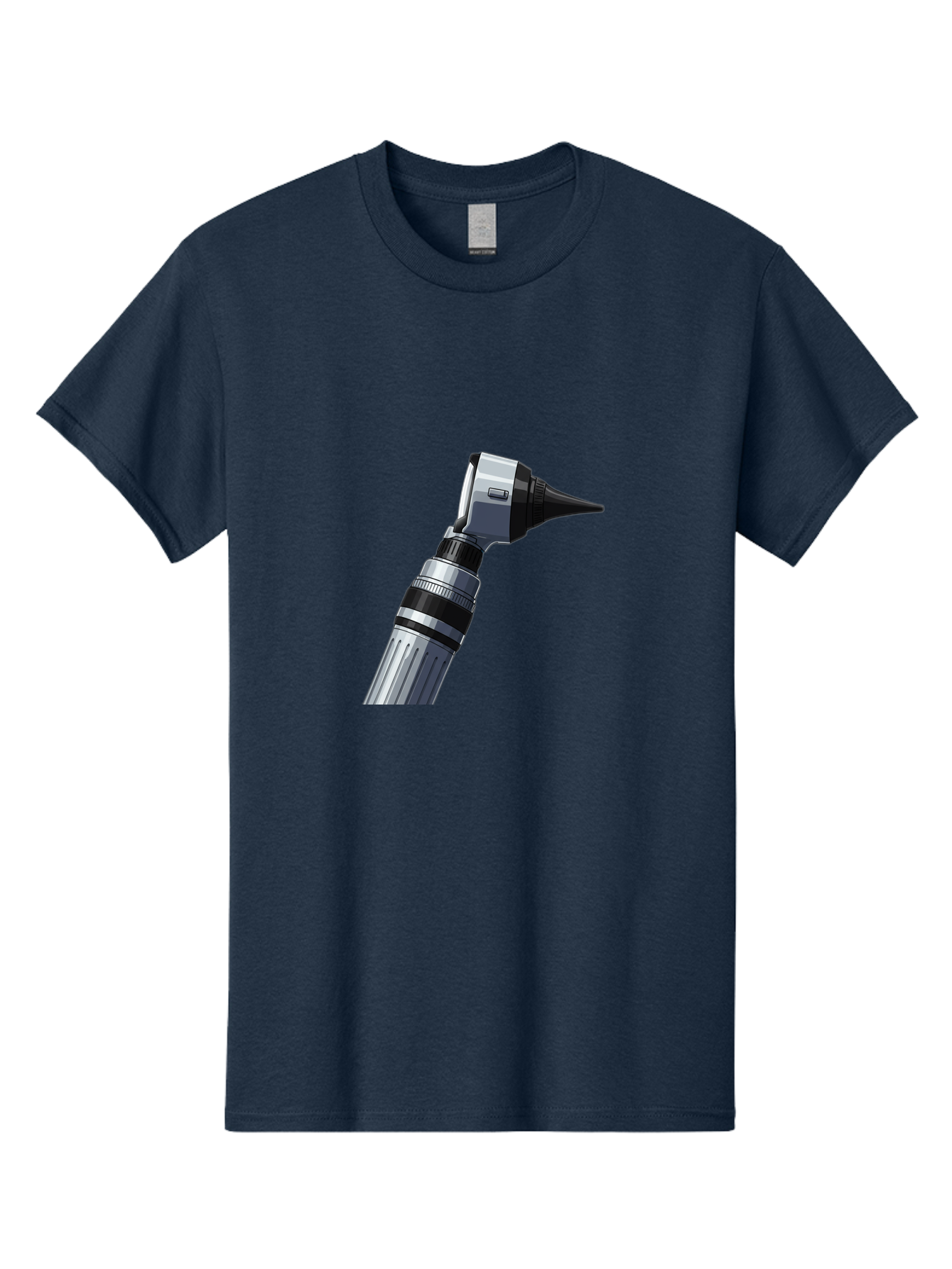 Otoscope Men'S Graphic Tee, 100% Cotton, Comfortable Casual Summer Wear, Machine Washable, Otoscope For Ear Examination, Medical Device, Healthcare Equipment, Doctor'S Tool, Silver And Black Design, Ear Inspection Bab059 23