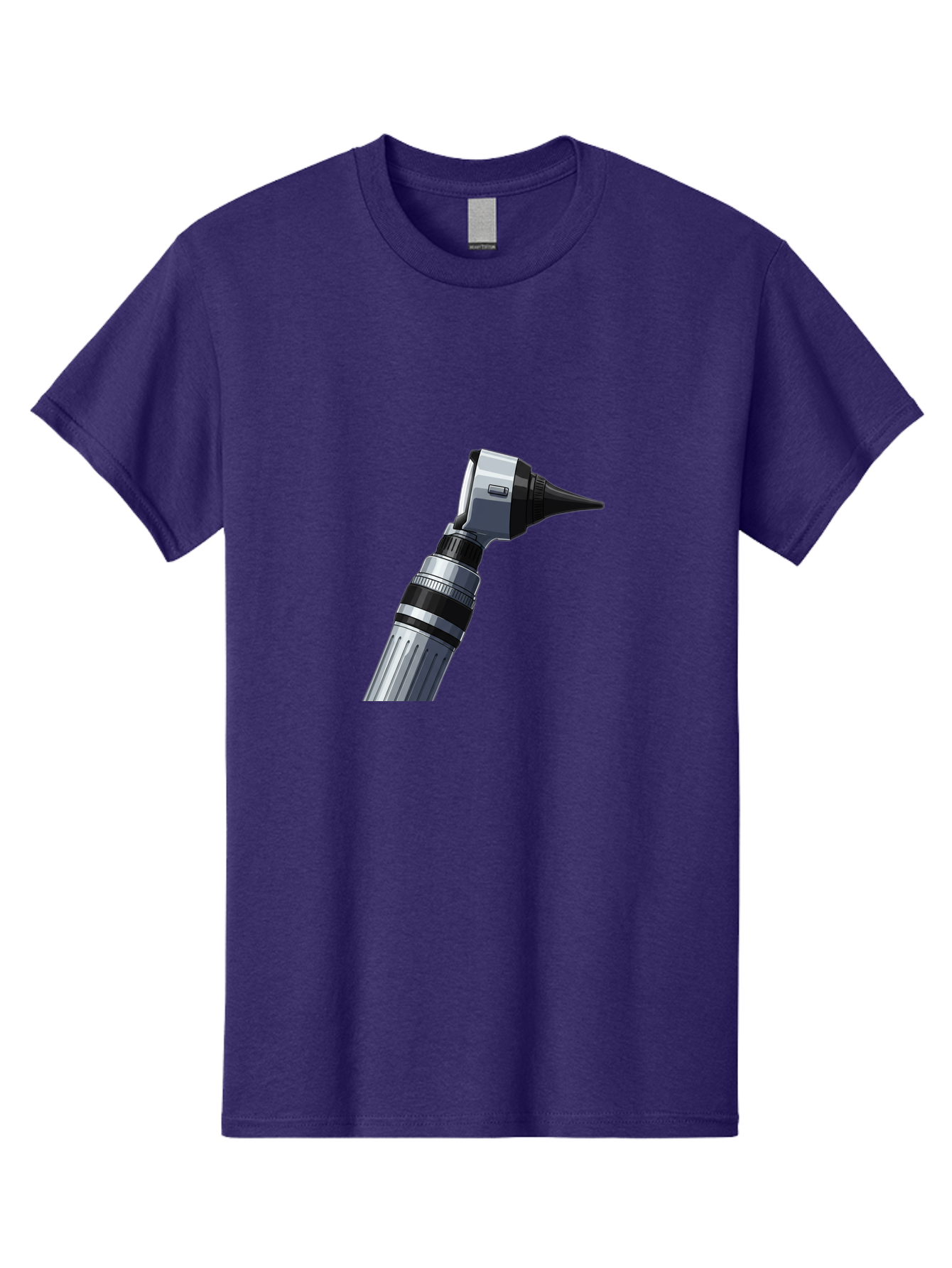 Otoscope Men'S Graphic Tee, 100% Cotton, Comfortable Casual Summer Wear, Machine Washable, Otoscope For Ear Examination, Medical Device, Healthcare Equipment, Doctor'S Tool, Silver And Black Design, Ear Inspection Bab059 21