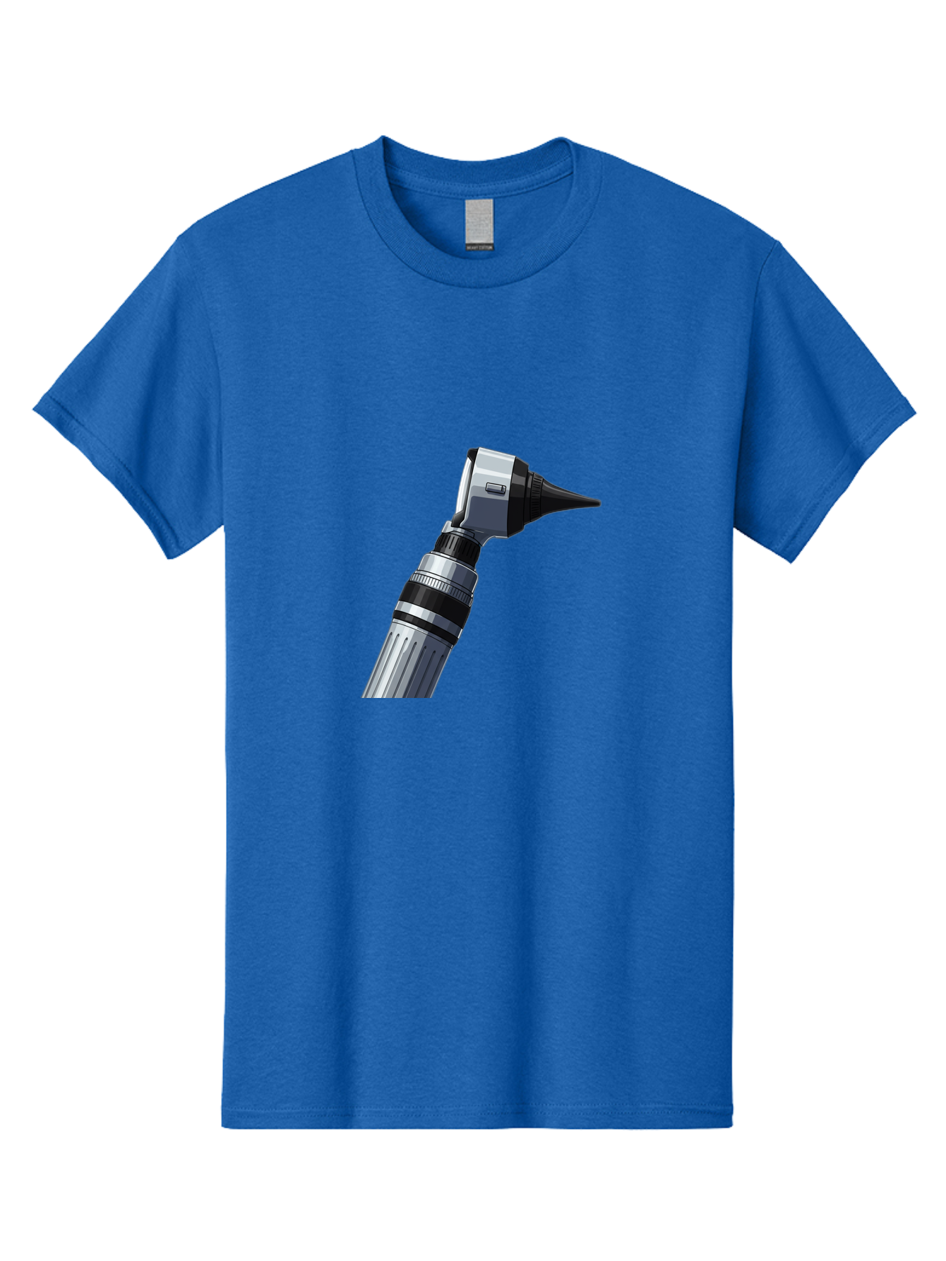Otoscope Men'S Graphic Tee, 100% Cotton, Comfortable Casual Summer Wear, Machine Washable, Otoscope For Ear Examination, Medical Device, Healthcare Equipment, Doctor'S Tool, Silver And Black Design, Ear Inspection Bab059 25
