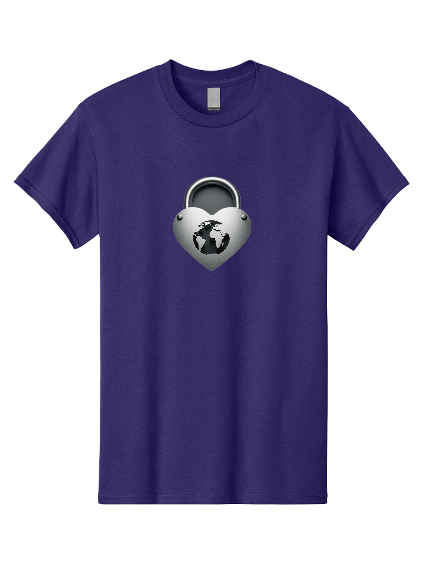 Padlock-Heart Men'S Graphic Tee, 100% Cotton, Comfortable Casual Summer Wear, Machine Washable, Heart Shaped Padlock, Global Protection, Security Symbol, Love For The Planet, World Unity, Secure Future, Global Safety, Heart Icon Bab060 5