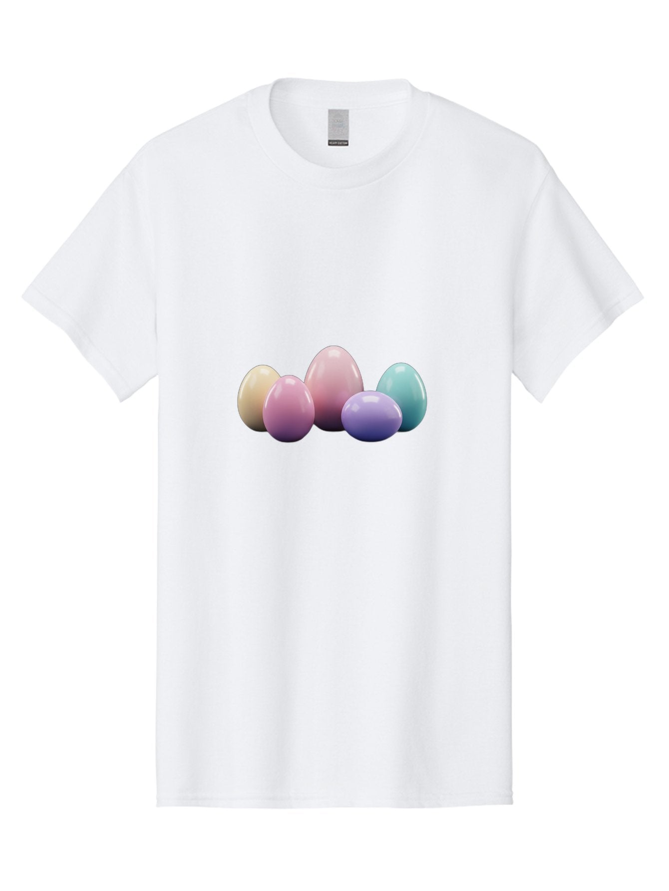 Pastel-Easter-Eggs Men'S Graphic Tee, 100% Cotton, Comfortable Casual Summer Wear, Machine Washable, Pastel Colored Eggs, Easter Eggs, Decorative Eggs, Shiny Eggs, Soft Colored Eggs, Egg Collection, Easter Decoration, Festive Eggs, Bab067
