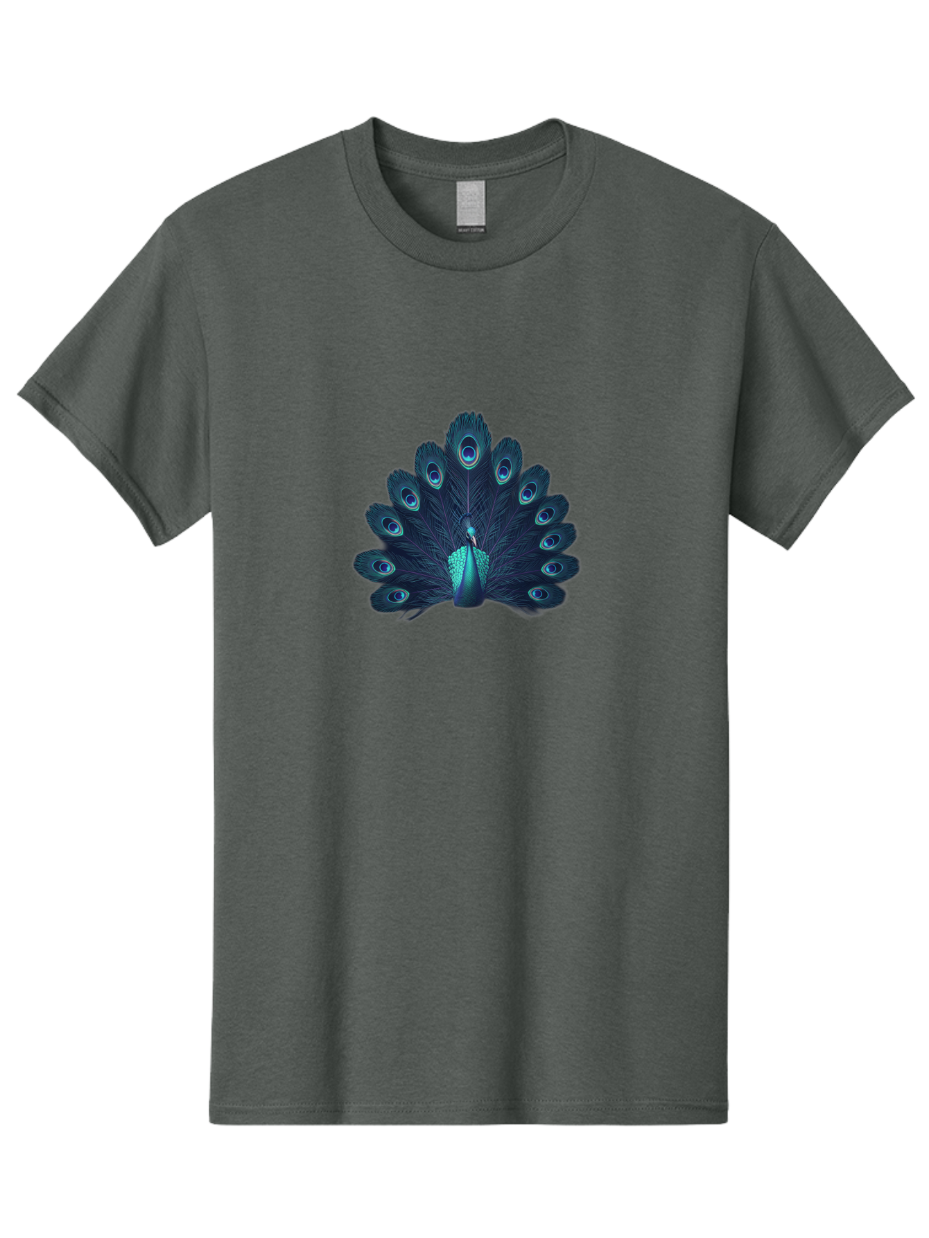 Peacock-10 Men'S Graphic Tee, 100% Cotton, Comfortable Casual Summer Wear, Machine Washable, Peacock Spreading Its Feathers, Blue Eyespots, Vibrant Plumage, Majestic Bird, Iridescent Colors, Natural Beauty, Exotic Wildlife, Stunning Display Bab071 23
