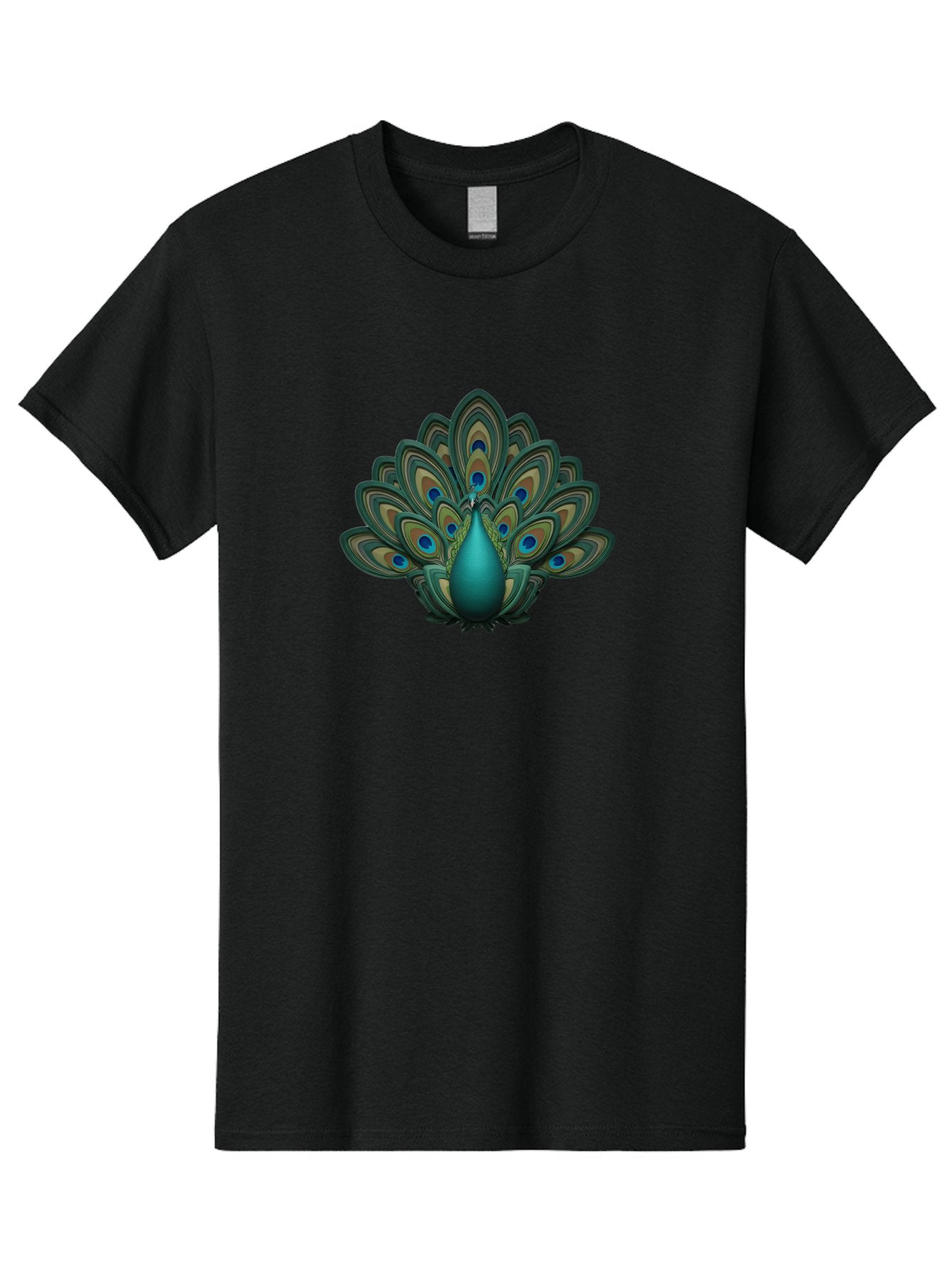 Peacock-12 Men'S Graphic Tee, 100% Cotton, Comfortable Casual Summer Wear, Machine Washable, Peacock Spreading Feathers, Blue Eyespots, Vibrant Plumage, Exotic Bird, Natural Beauty, Colorful Display, Majestic Creature, Bird Watching, Bab073 12