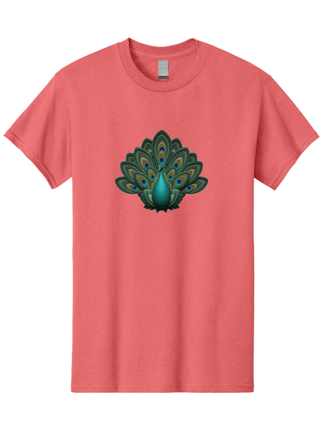 Peacock-12 Men'S Graphic Tee, 100% Cotton, Comfortable Casual Summer Wear, Machine Washable, Peacock Spreading Feathers, Blue Eyespots, Vibrant Plumage, Exotic Bird, Natural Beauty, Colorful Display, Majestic Creature, Bird Watching, Bab073 13