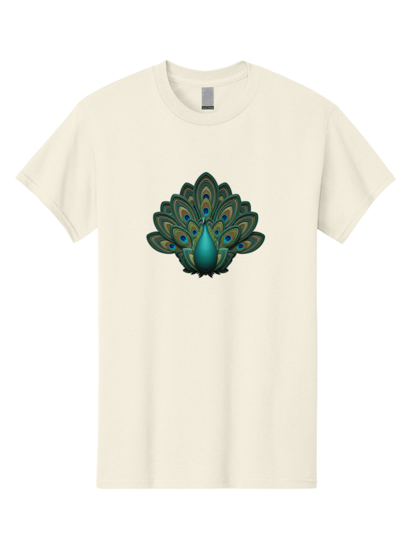 Peacock-12 Men'S Graphic Tee, 100% Cotton, Comfortable Casual Summer Wear, Machine Washable, Peacock Spreading Feathers, Blue Eyespots, Vibrant Plumage, Exotic Bird, Natural Beauty, Colorful Display, Majestic Creature, Bird Watching, Bab073