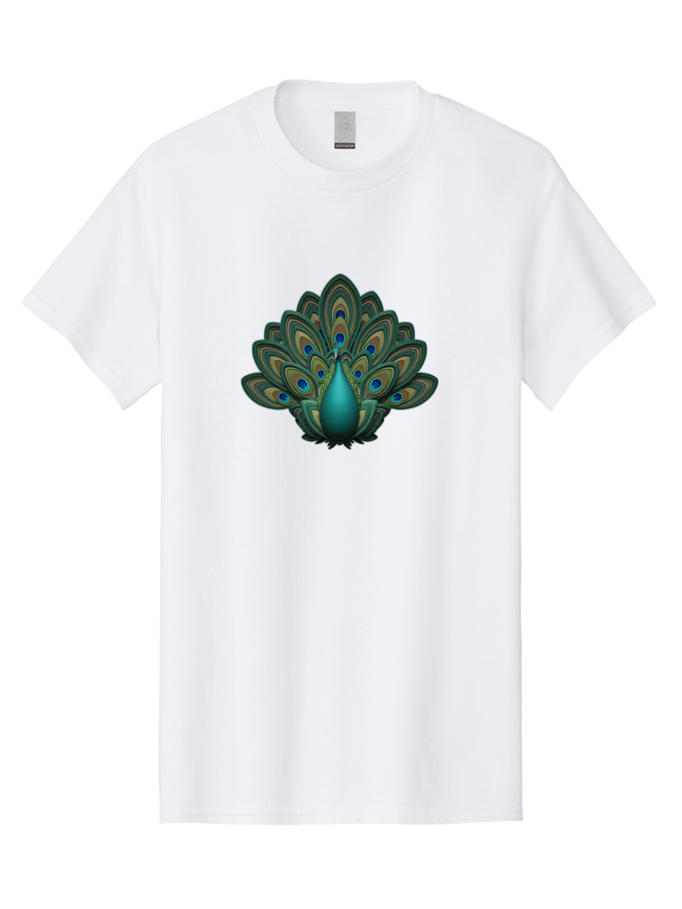 Peacock-12 Men'S Graphic Tee, 100% Cotton, Comfortable Casual Summer Wear, Machine Washable, Peacock Spreading Feathers, Blue Eyespots, Vibrant Plumage, Exotic Bird, Natural Beauty, Colorful Display, Majestic Creature, Bird Watching, Bab073 9