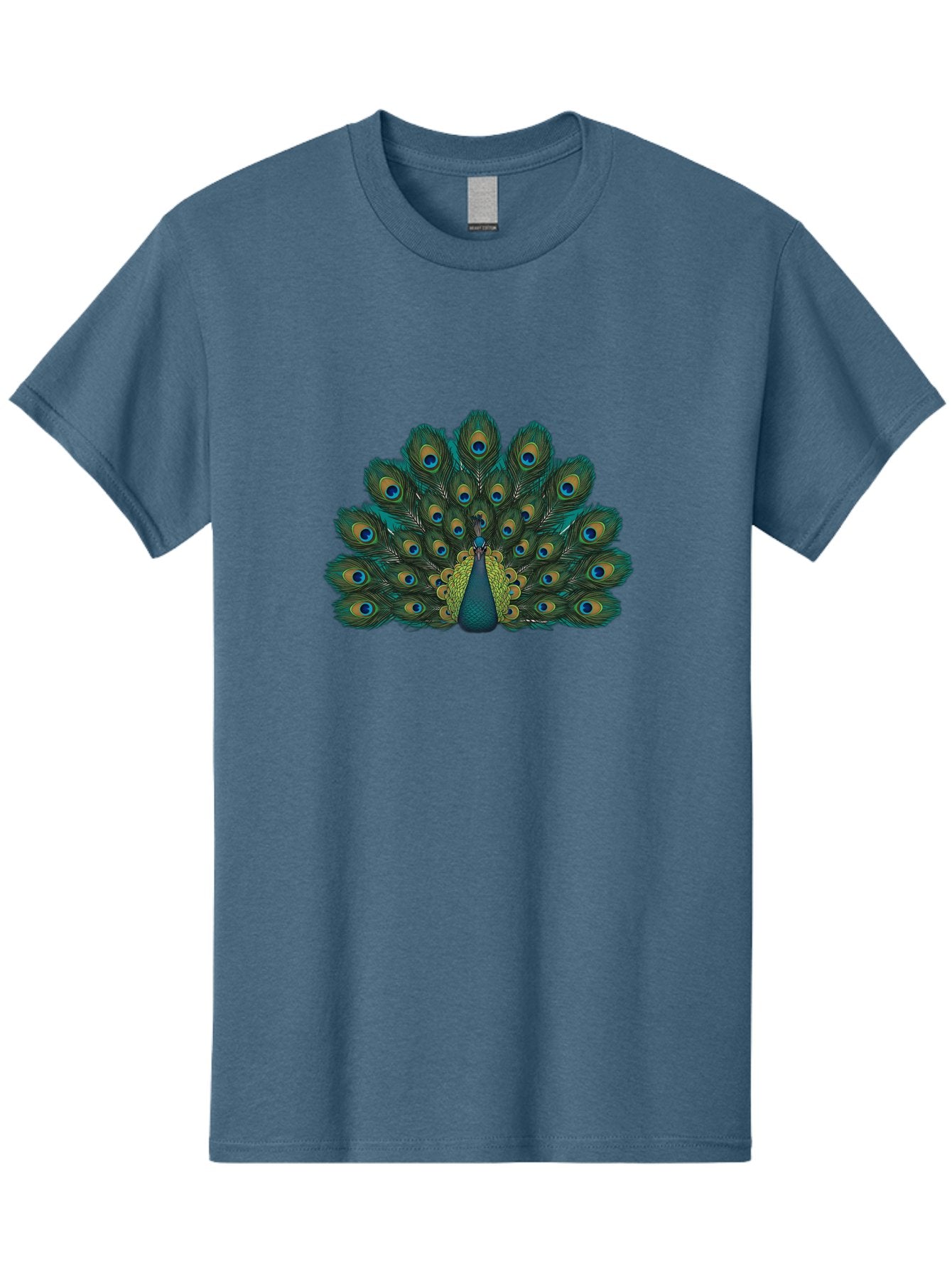 Peacock-13 Men'S Graphic Tee, 100% Cotton, Comfortable Casual Summer Wear, Machine Washable, Peacock With Spread Tail, Vibrant Plumage, Blue And Green Feathers, Eye Spots, Majestic Bird, Exotic Creature, Beautiful Display, Nature'S Artistry, Bab074 7