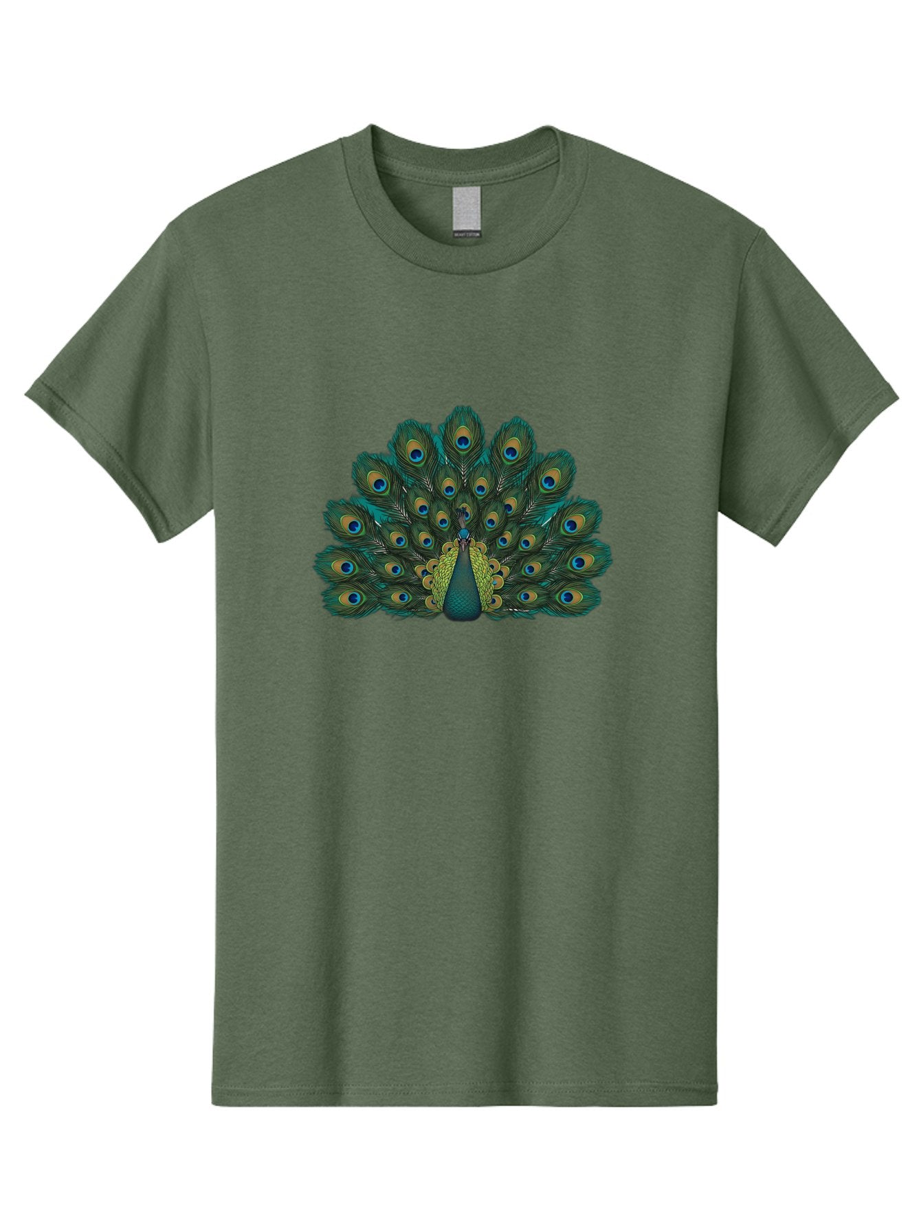 Peacock-13 Men'S Graphic Tee, 100% Cotton, Comfortable Casual Summer Wear, Machine Washable, Peacock With Spread Tail, Vibrant Plumage, Blue And Green Feathers, Eye Spots, Majestic Bird, Exotic Creature, Beautiful Display, Nature'S Artistry, Bab074 12