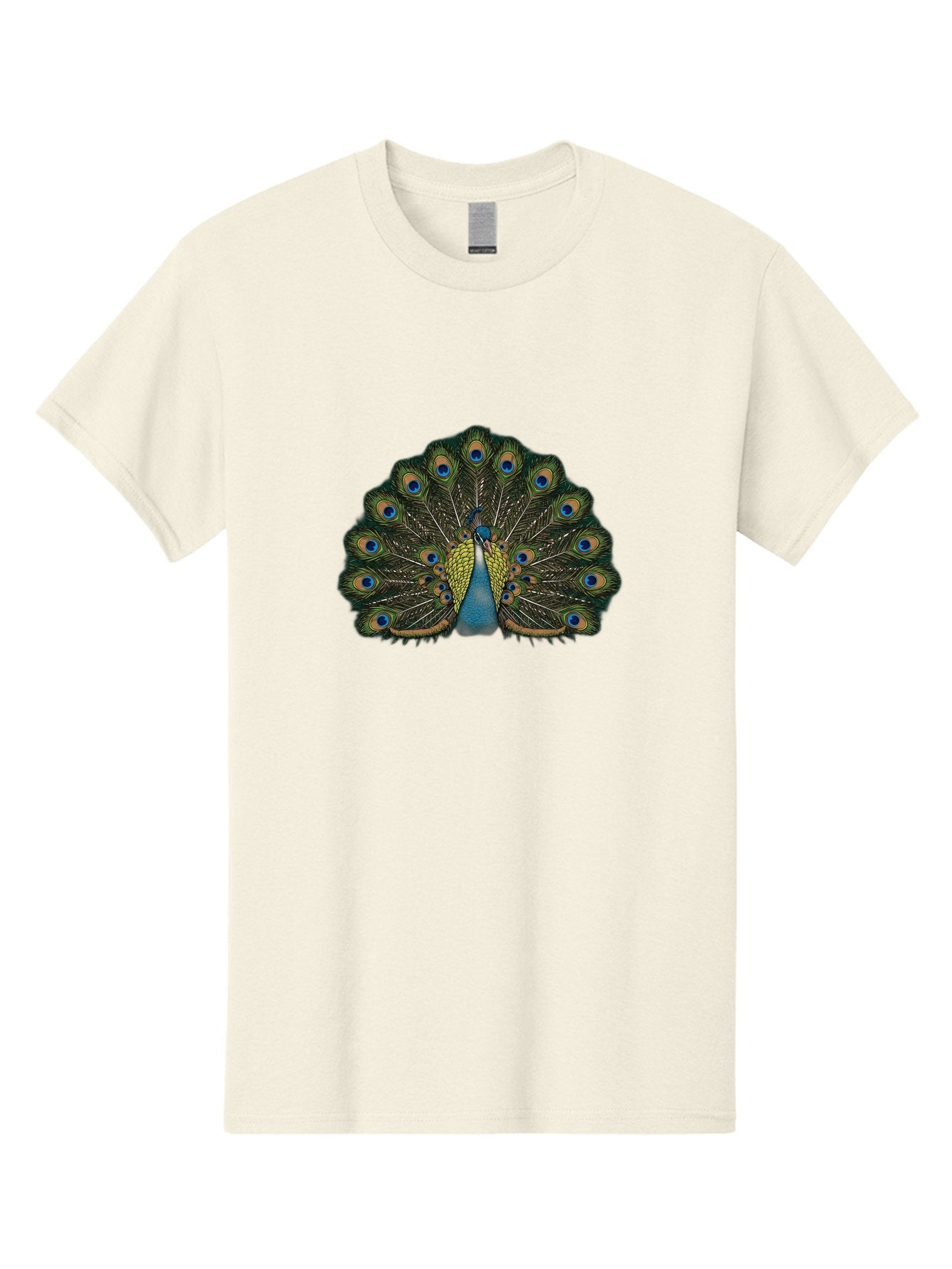 Peacock-14 Men'S Graphic Tee, 100% Cotton, Comfortable Casual Summer Wear, Machine Washable, Peacock Displaying Feathers, Vibrant Plumage, Blue Eyespots, Iridescent Colors, Majestic Bird, Wildlife Beauty, Ornate Tail, Proud Display Bab075 10