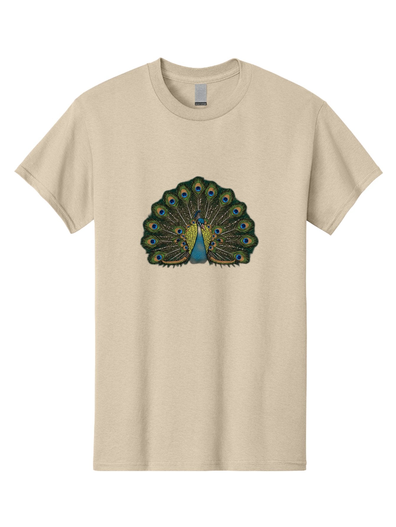 Peacock-14 Men'S Graphic Tee, 100% Cotton, Comfortable Casual Summer Wear, Machine Washable, Peacock Displaying Feathers, Vibrant Plumage, Blue Eyespots, Iridescent Colors, Majestic Bird, Wildlife Beauty, Ornate Tail, Proud Display Bab075 11