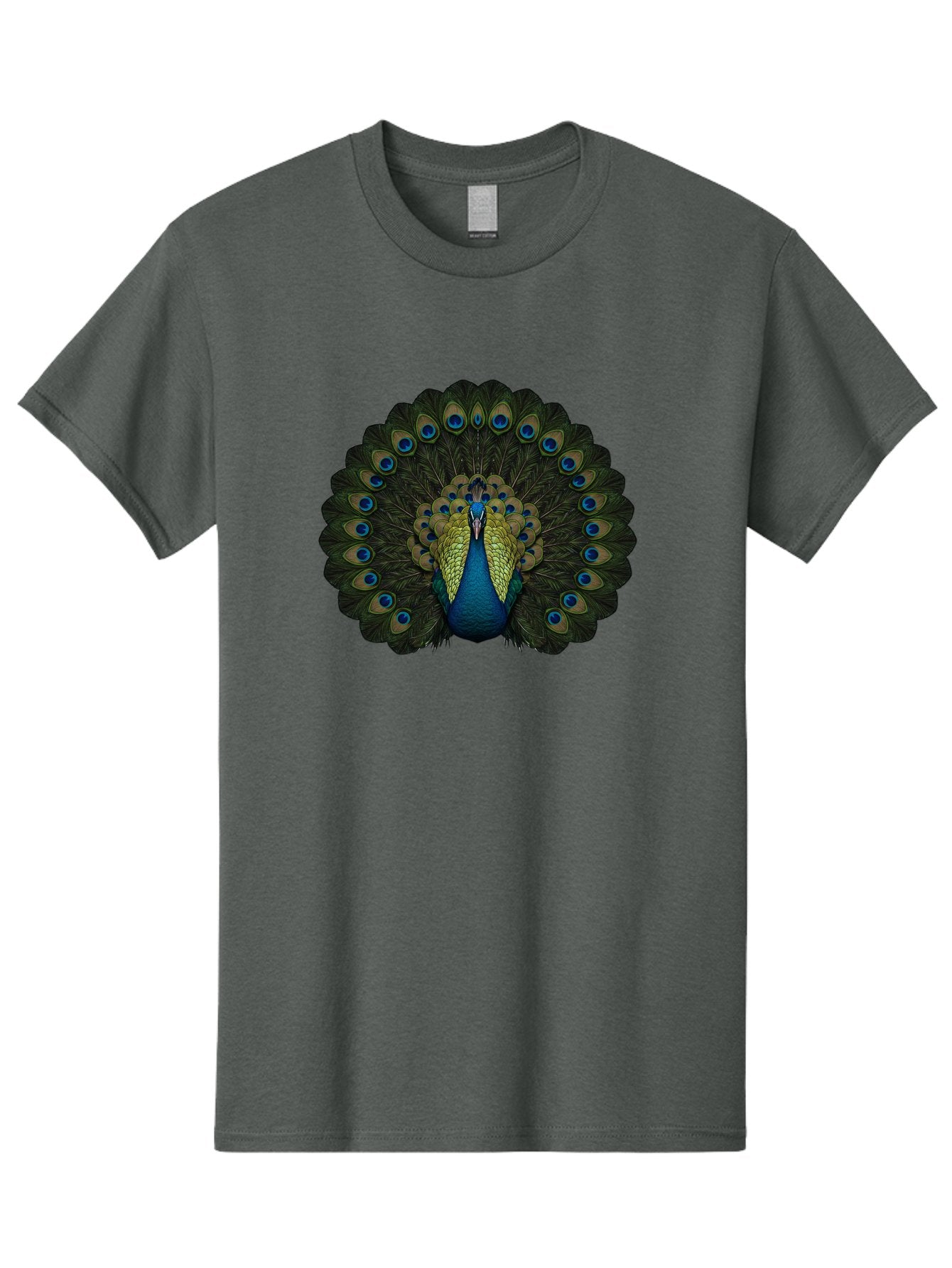 Peacock-15 Men'S Graphic Tee, 100% Cotton, Comfortable Casual Summer Wear, Machine Washable, Blue Peacock, Vibrant Plumage, Eye-Catching Display, Majestic Feathers, Regal Bird, Stunning Colors, Intricate Patterns, Blue And Gold Hues, Bab076 6