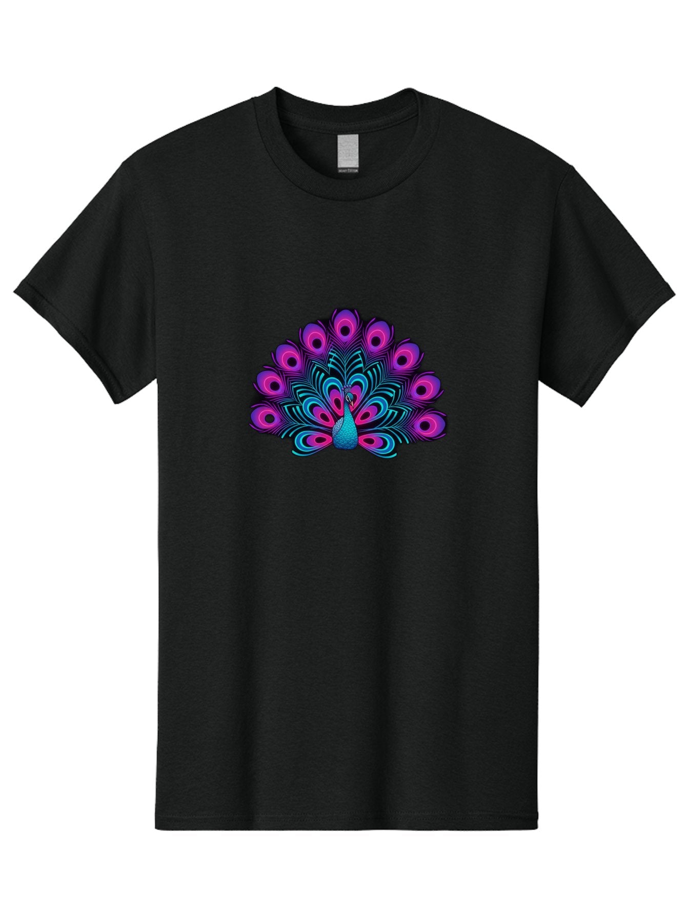 Peacock-16 Men'S Graphic Tee, 100% Cotton, Comfortable Casual Summer Wear, Machine Washable, Peacock Displaying Feathers, Vibrant Plumage, Blue And Purple Hues, Eye-Catching Pattern, Majestic Bird, Colorful Illustration, Intricate Design, Bab077 11