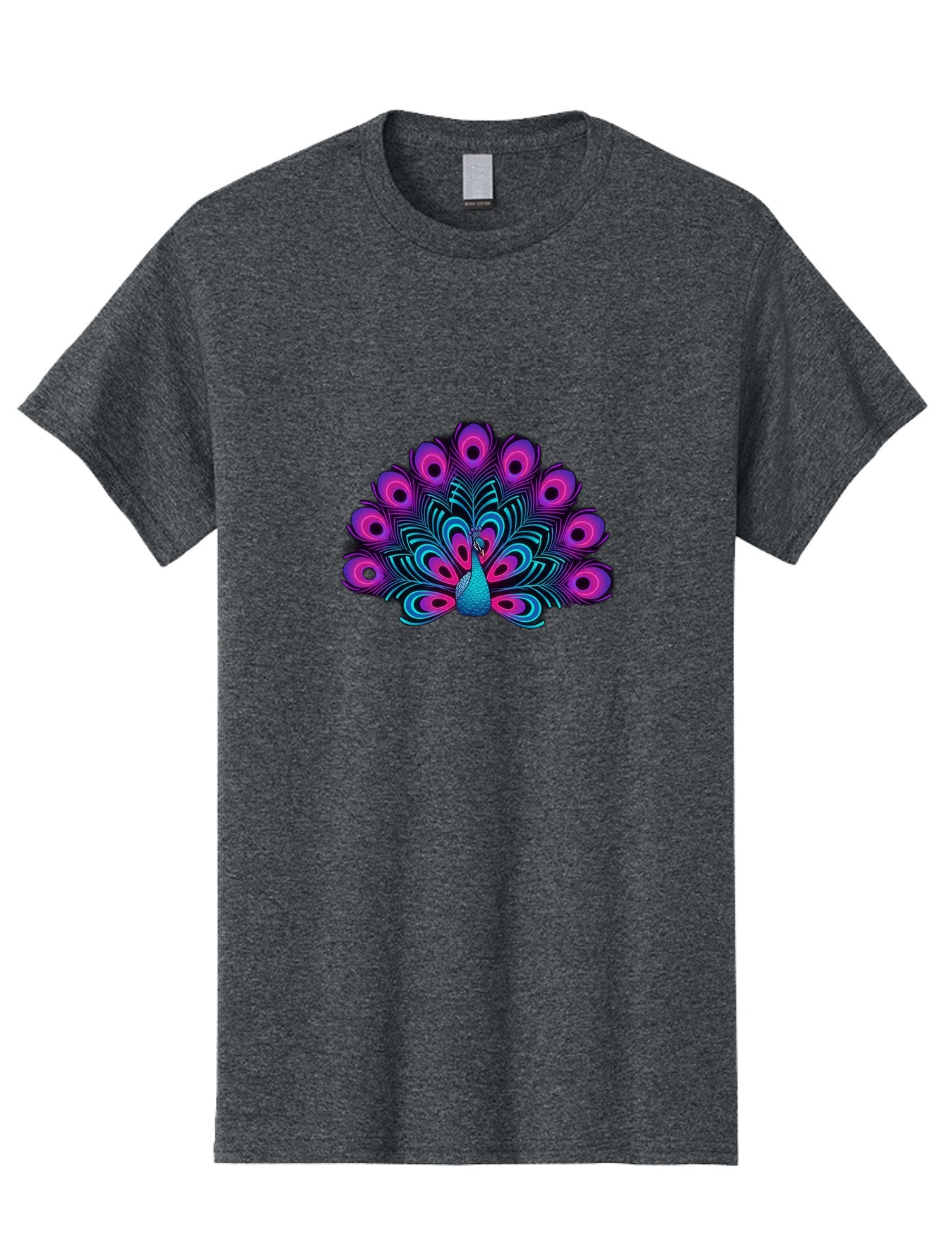 Peacock-16 Men'S Graphic Tee, 100% Cotton, Comfortable Casual Summer Wear, Machine Washable, Peacock Displaying Feathers, Vibrant Plumage, Blue And Purple Hues, Eye-Catching Pattern, Majestic Bird, Colorful Illustration, Intricate Design, Bab077 6