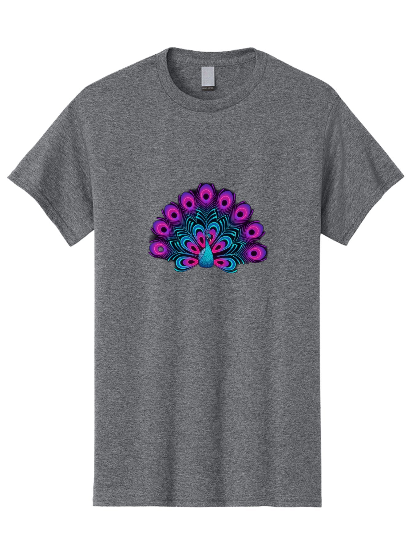 Peacock-16 Men'S Graphic Tee, 100% Cotton, Comfortable Casual Summer Wear, Machine Washable, Peacock Displaying Feathers, Vibrant Plumage, Blue And Purple Hues, Eye-Catching Pattern, Majestic Bird, Colorful Illustration, Intricate Design, Bab077 15