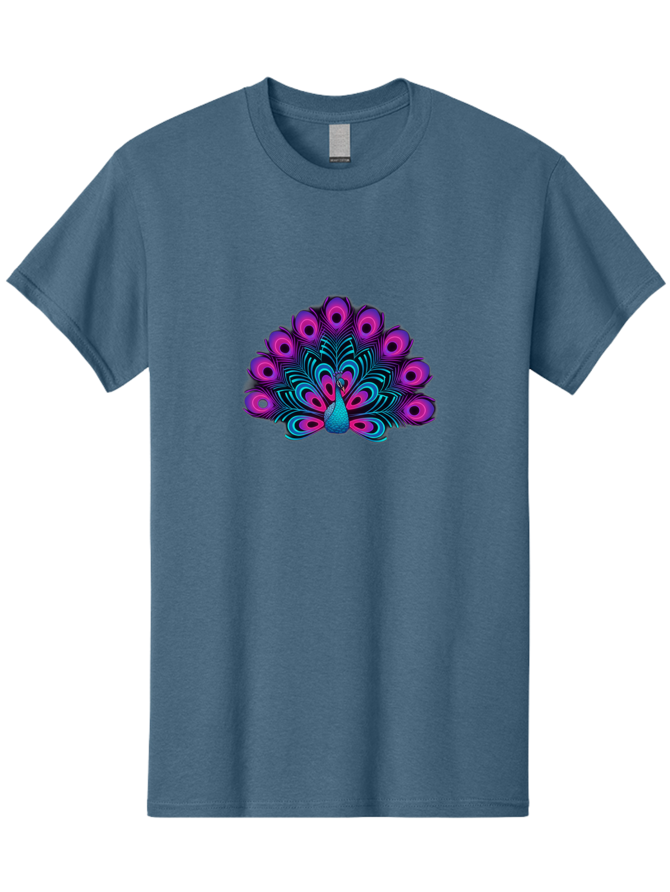 Peacock-16 Men'S Graphic Tee, 100% Cotton, Comfortable Casual Summer Wear, Machine Washable, Peacock Displaying Feathers, Vibrant Plumage, Blue And Purple Hues, Eye-Catching Pattern, Majestic Bird, Colorful Illustration, Intricate Design, Bab077 21