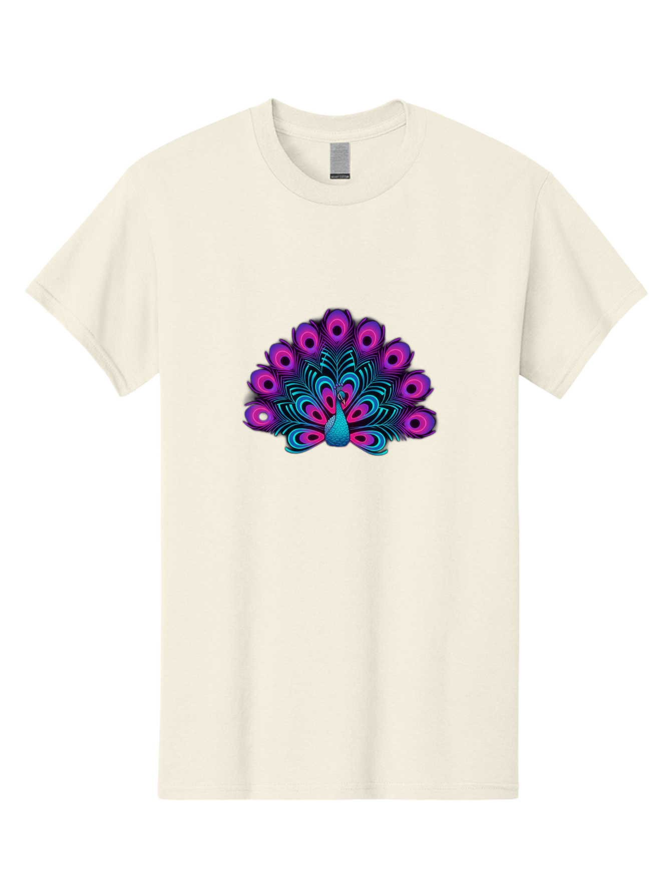 Peacock-16 Men'S Graphic Tee, 100% Cotton, Comfortable Casual Summer Wear, Machine Washable, Peacock Displaying Feathers, Vibrant Plumage, Blue And Purple Hues, Eye-Catching Pattern, Majestic Bird, Colorful Illustration, Intricate Design, Bab077 25