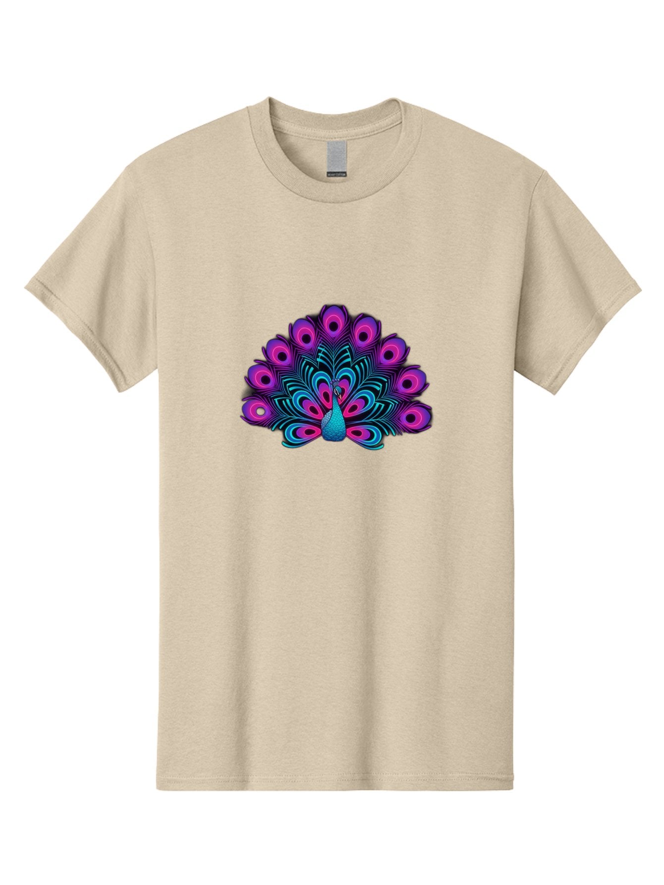 Peacock-16 Men'S Graphic Tee, 100% Cotton, Comfortable Casual Summer Wear, Machine Washable, Peacock Displaying Feathers, Vibrant Plumage, Blue And Purple Hues, Eye-Catching Pattern, Majestic Bird, Colorful Illustration, Intricate Design, Bab077 10