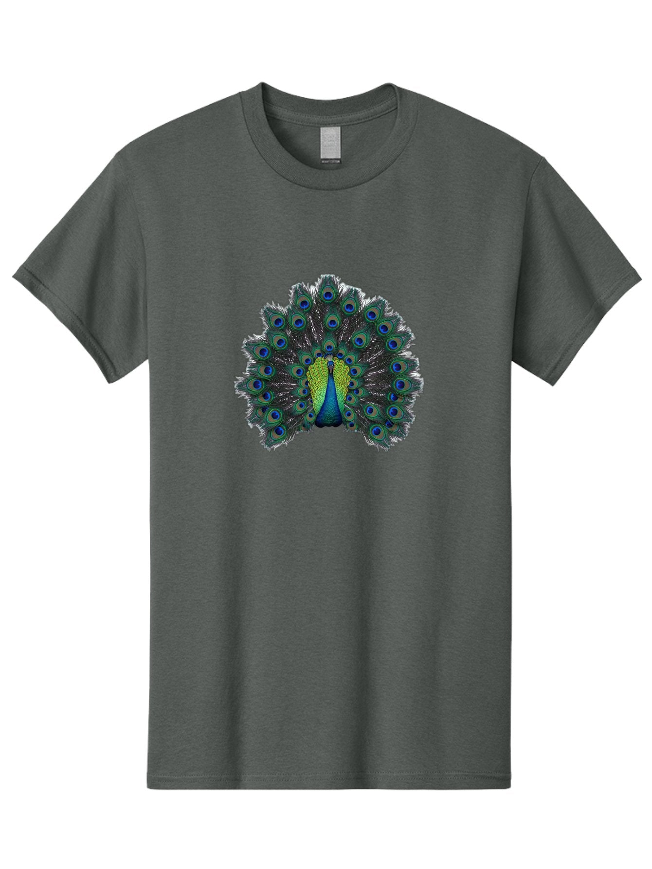 Peacock-17 Men'S Graphic Tee, 100% Cotton, Comfortable Casual Summer Wear, Machine Washable, Peacock With Spread Tail, Vibrant Feathers, Blue And Green Plumage, Eye-Catching Display, Majestic Bird, Exotic Beauty, Colorful Tail Feathers Bab078 8