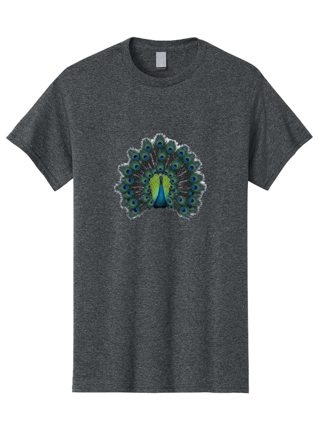 Peacock-17 Men'S Graphic Tee, 100% Cotton, Comfortable Casual Summer Wear, Machine Washable, Peacock With Spread Tail, Vibrant Feathers, Blue And Green Plumage, Eye-Catching Display, Majestic Bird, Exotic Beauty, Colorful Tail Feathers Bab078 12
